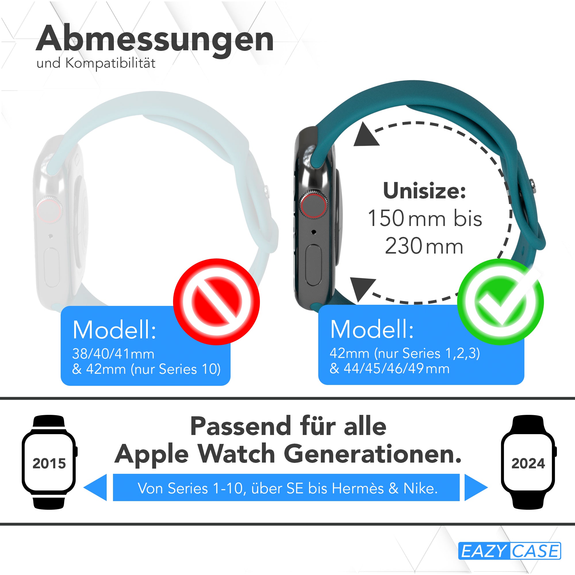 Apple Watch Silikon Armband mit Schnellverschluss von EAZY CASE