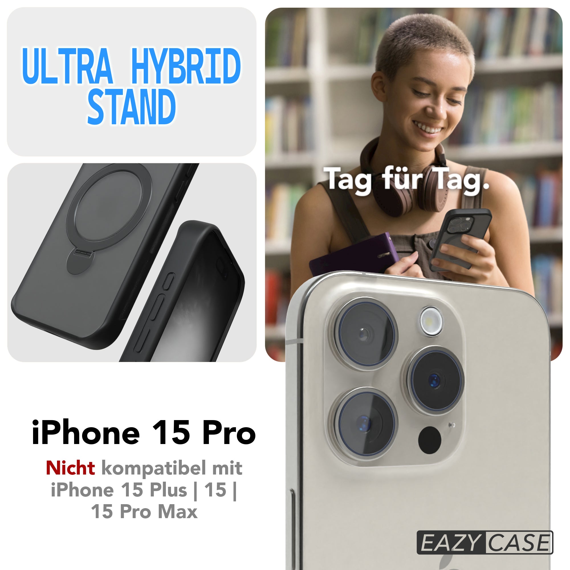 iPhone 15 Pro Outdoor Hülle + drehbarer Ring mit MagSafe