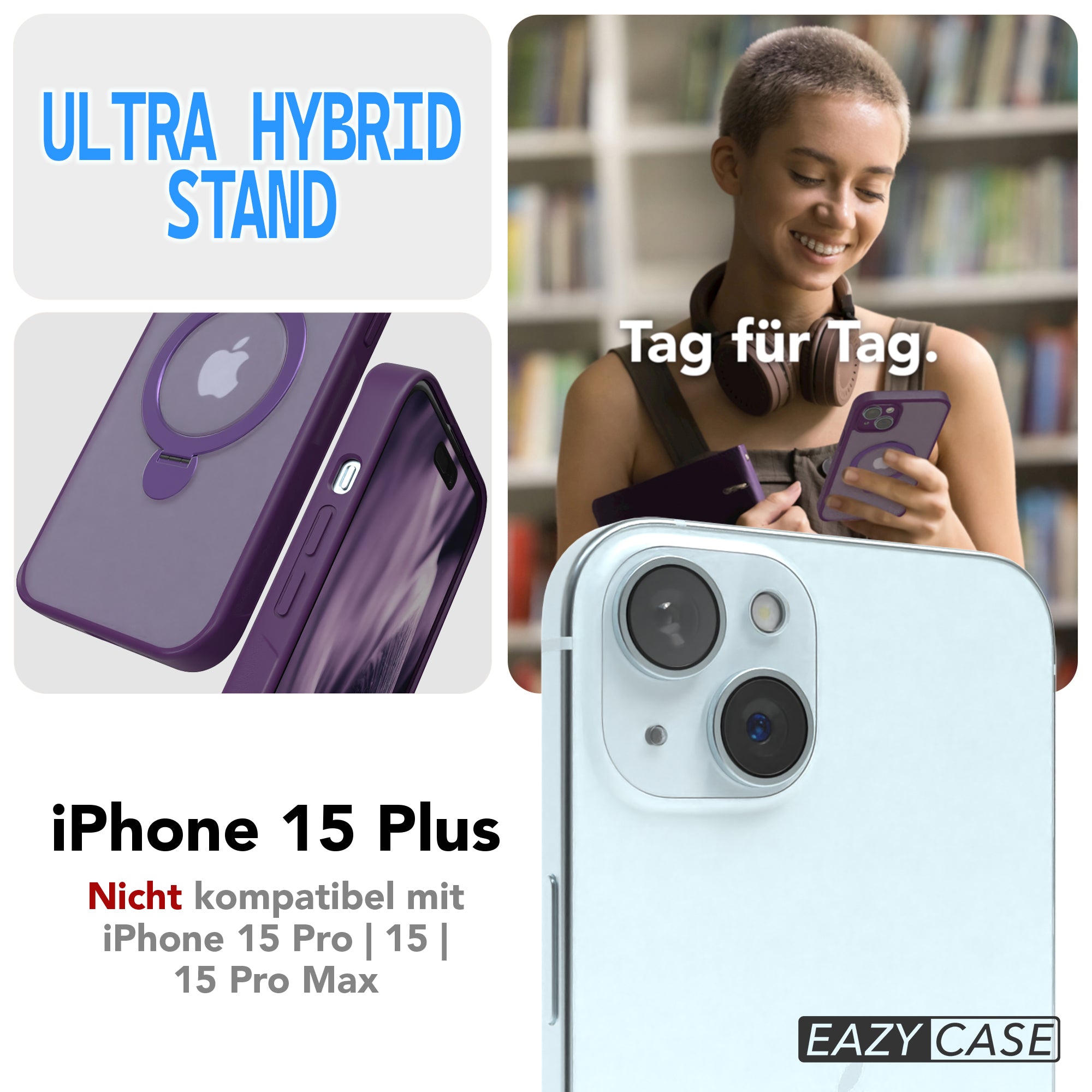 iPhone 15 Plus Outdoor Hülle + drehbarer Ring mit MagSafe