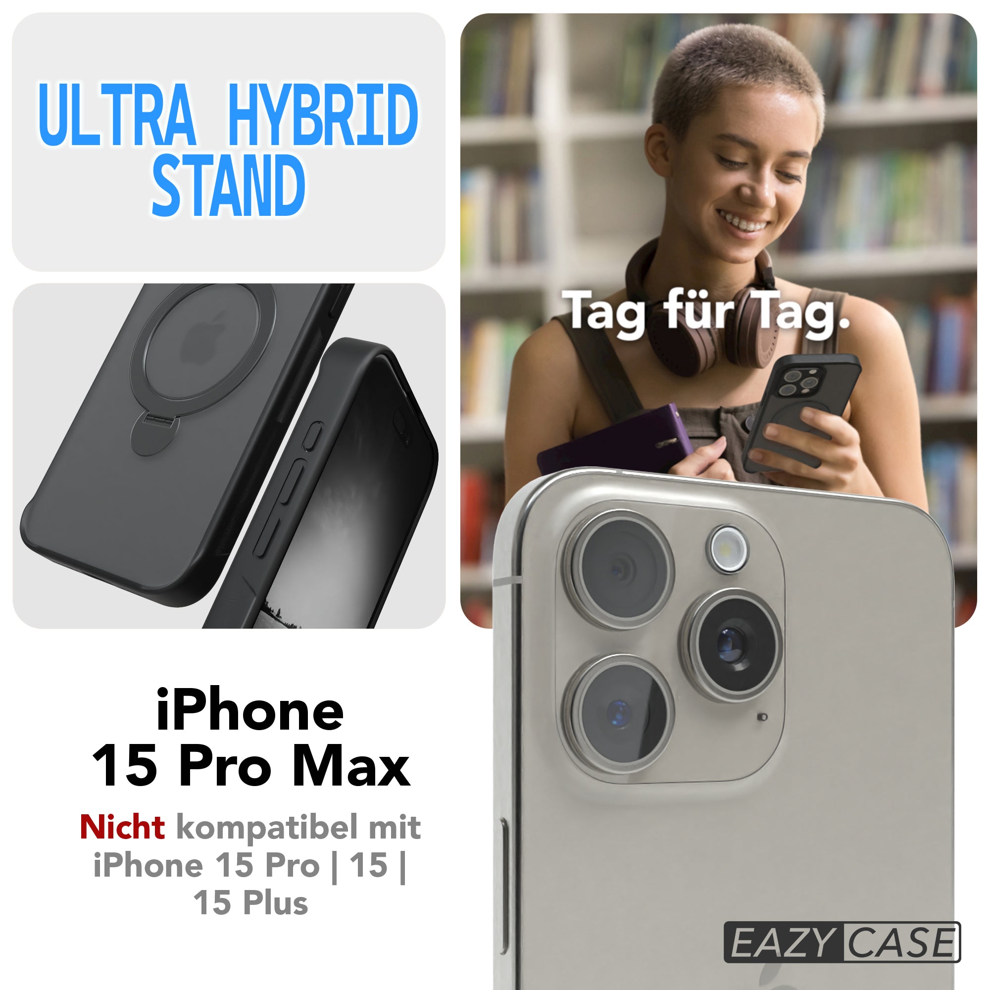 iPhone 15 Pro Max Outdoor Hülle + drehbarer Ring mit MagSafe