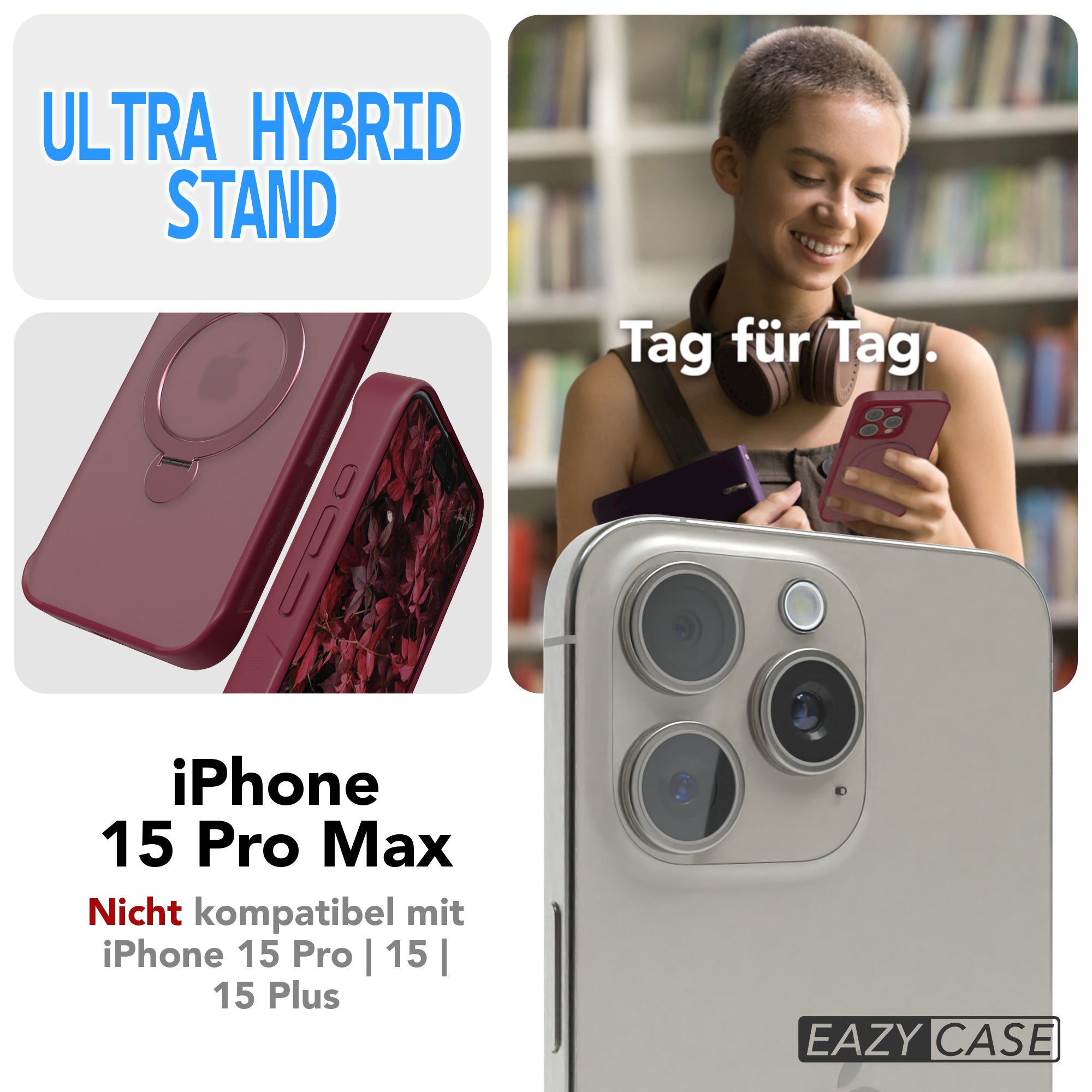 iPhone 15 Pro Max Outdoor Hülle + drehbarer Ring mit MagSafe