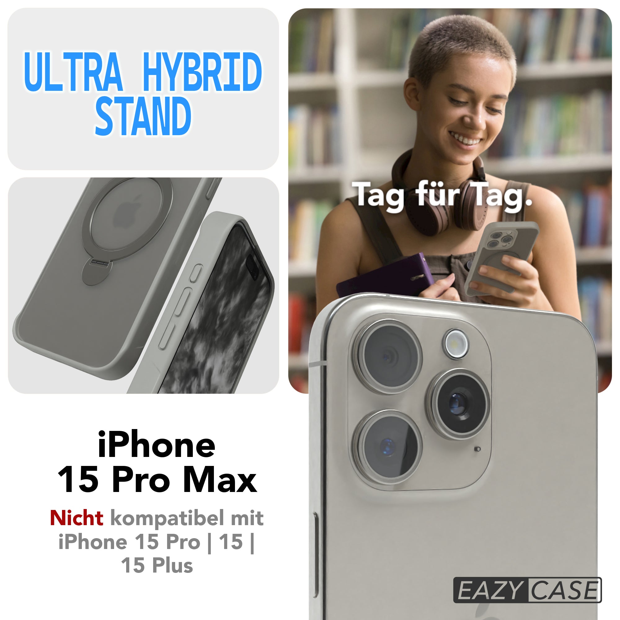 iPhone 15 Pro Max Outdoor Hülle + drehbarer Ring mit MagSafe