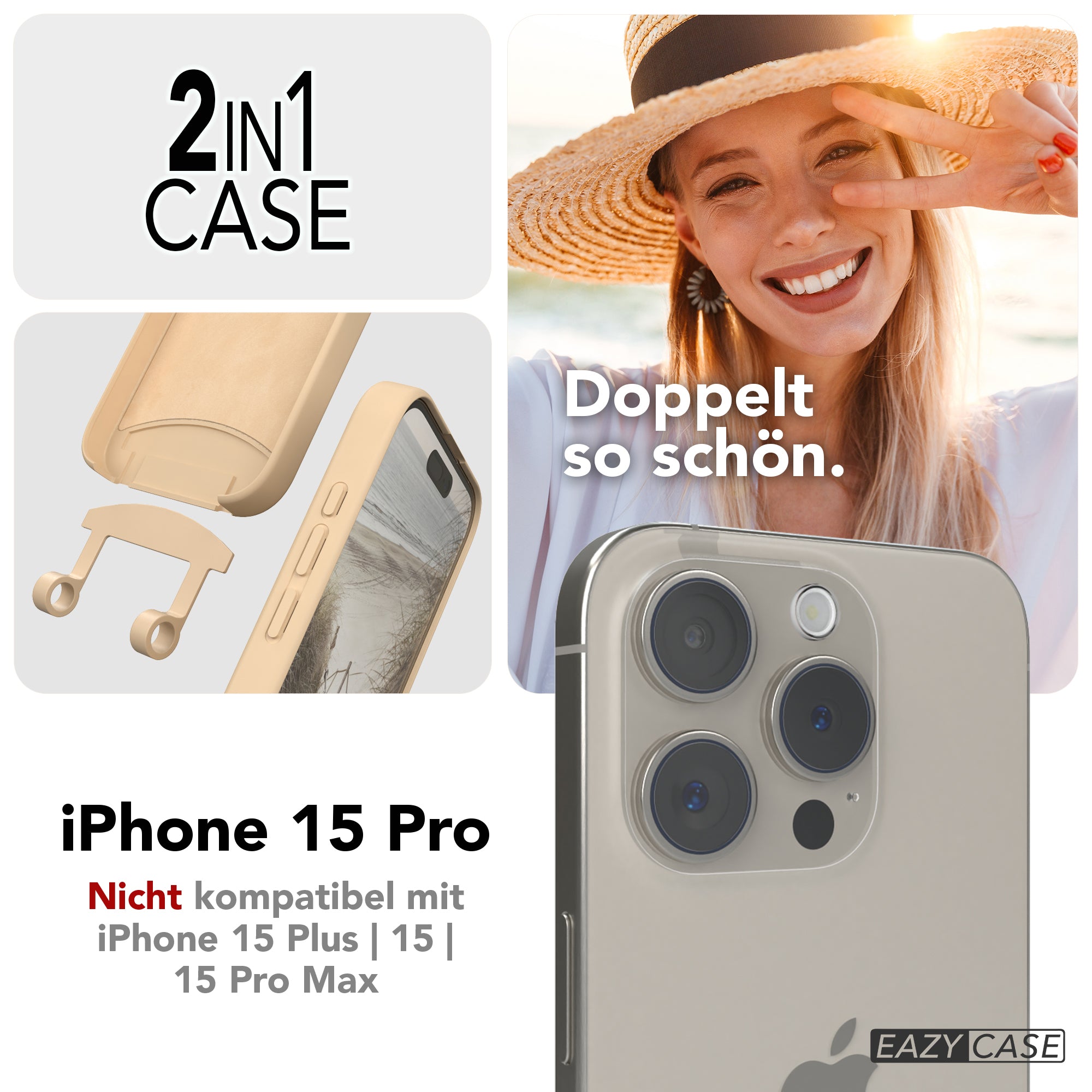 iPhone 15 Pro 2in1 Hülle mit Kordel