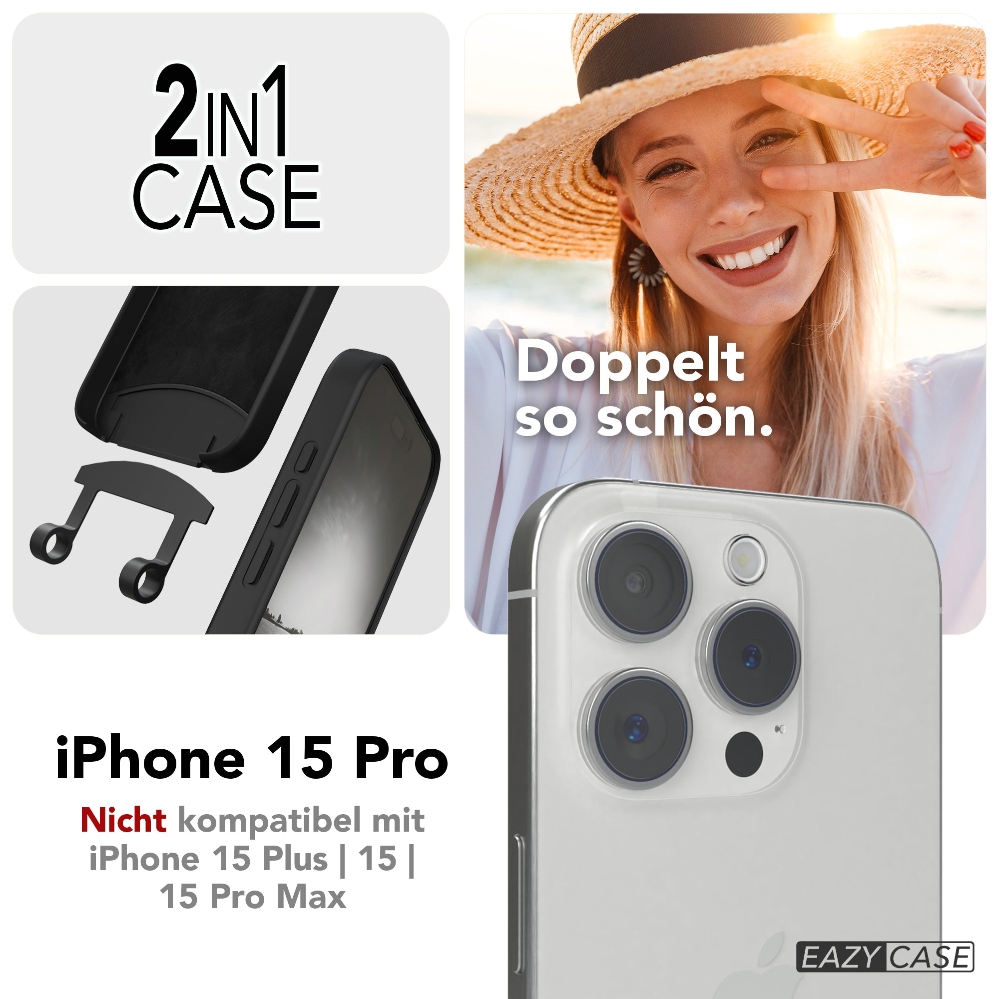 iPhone 15 Pro 2in1 Hülle mit Kordel