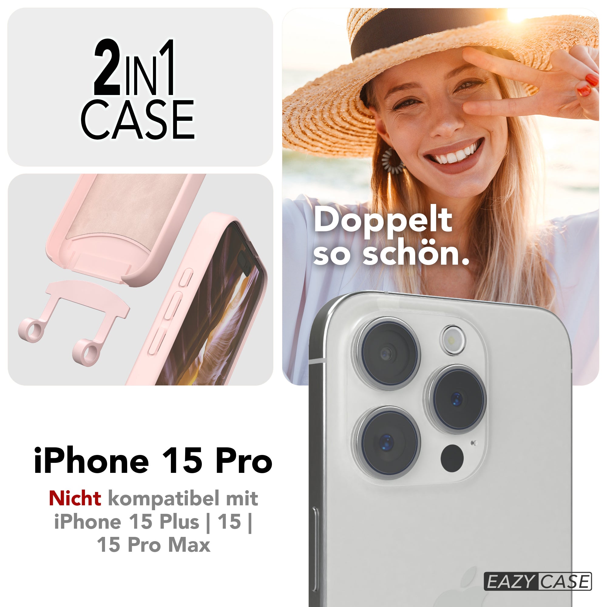 iPhone 15 Pro 2in1 Hülle mit Kordel