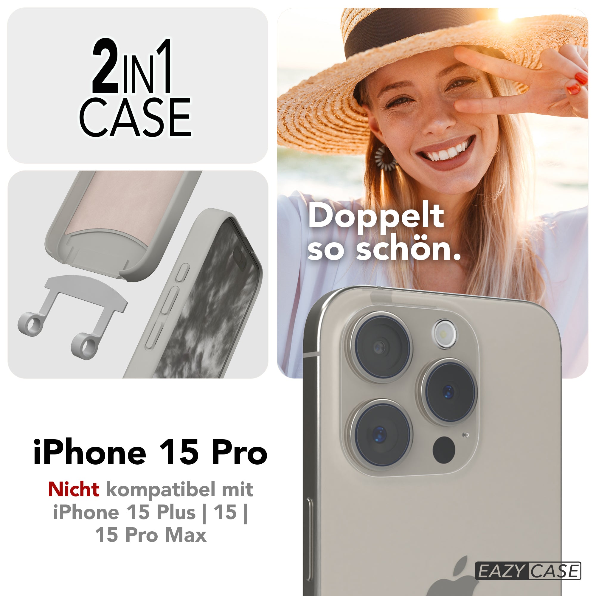 iPhone 15 Pro 2in1 Hülle mit Kordel