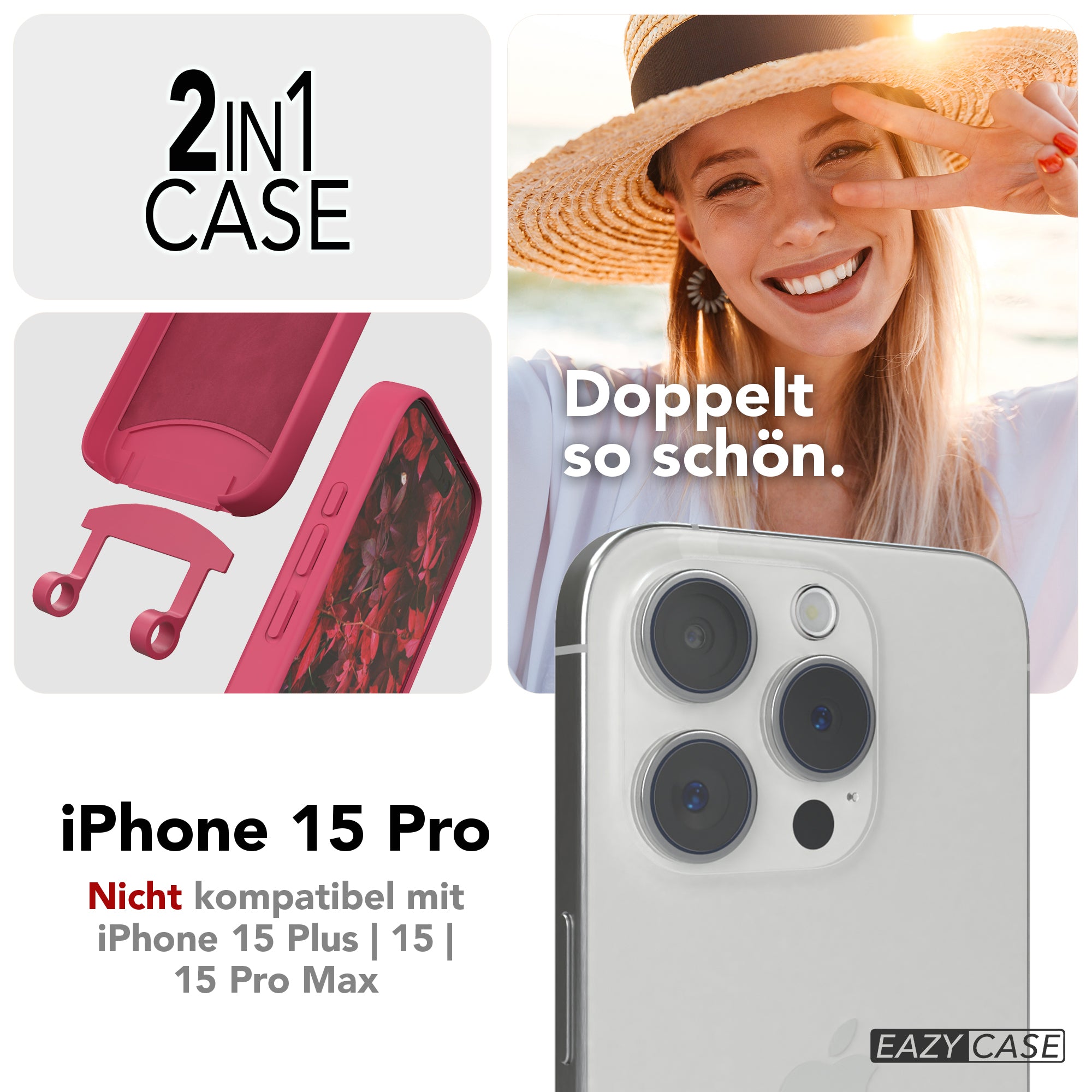 iPhone 15 Pro 2in1 Hülle mit Kordel