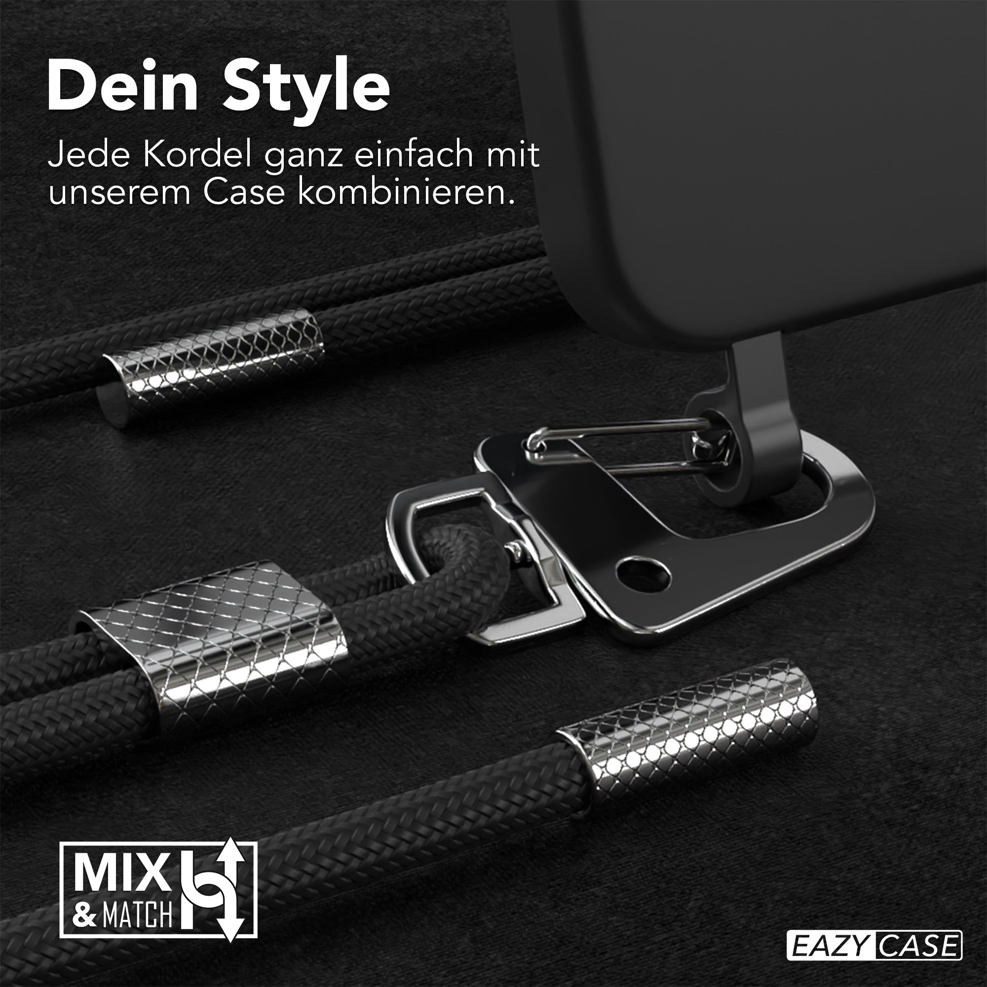 iPhone 15 Pro 2in1 Hülle + Kordel mit Karabinern