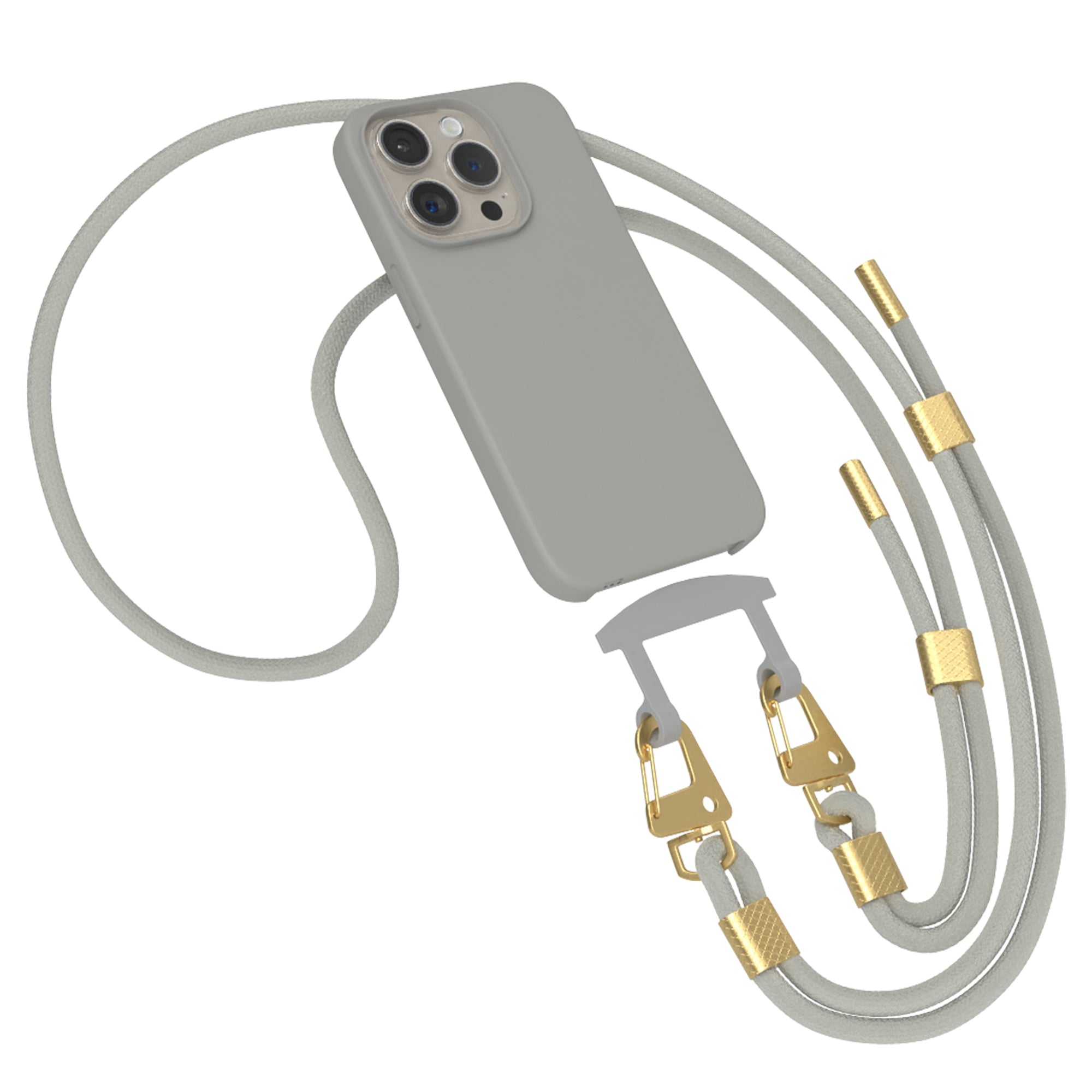 iPhone 15 Pro 2in1 Hülle + Kordel mit Karabinern