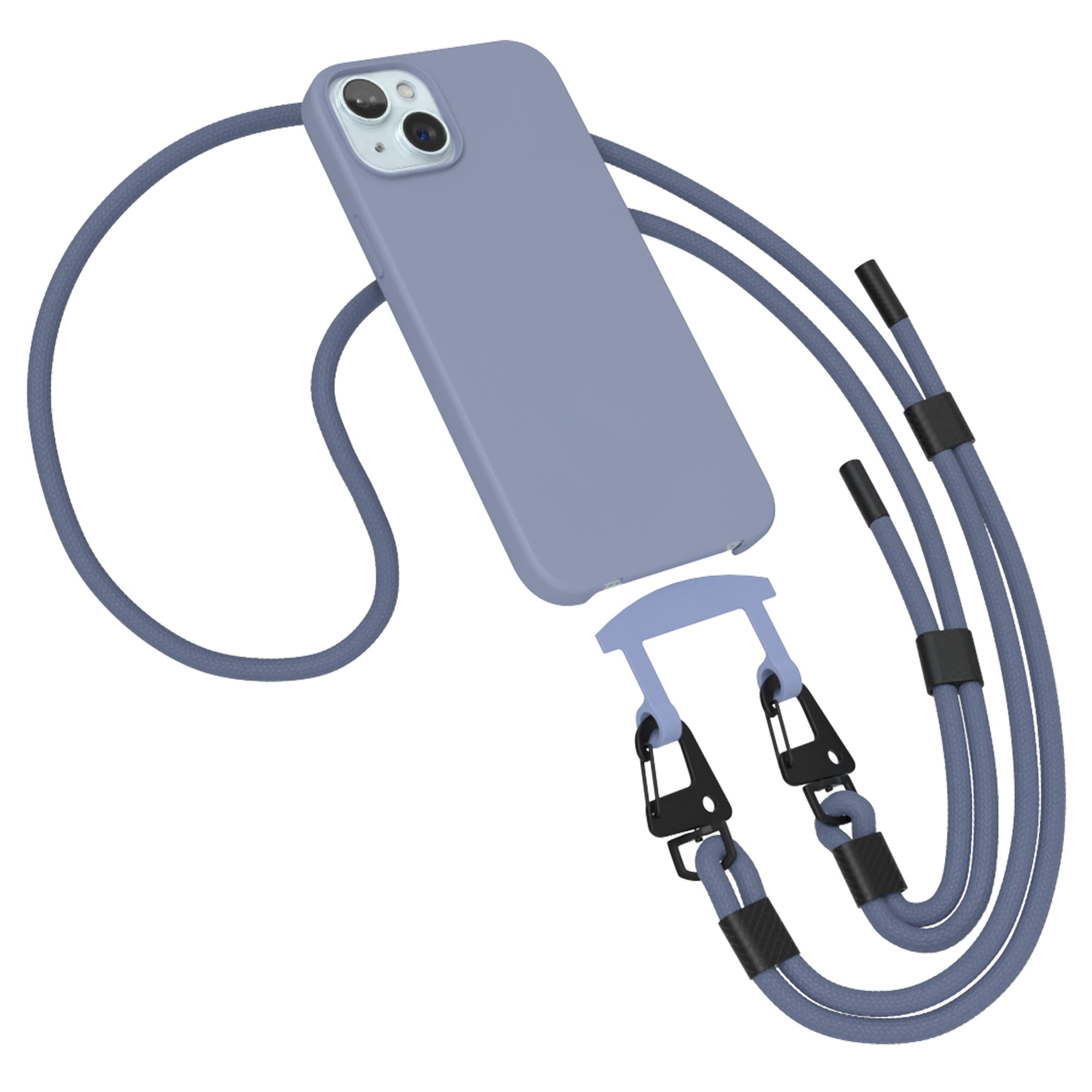 iPhone 15 Plus 2in1 Hülle + Kordel mit Karabinern