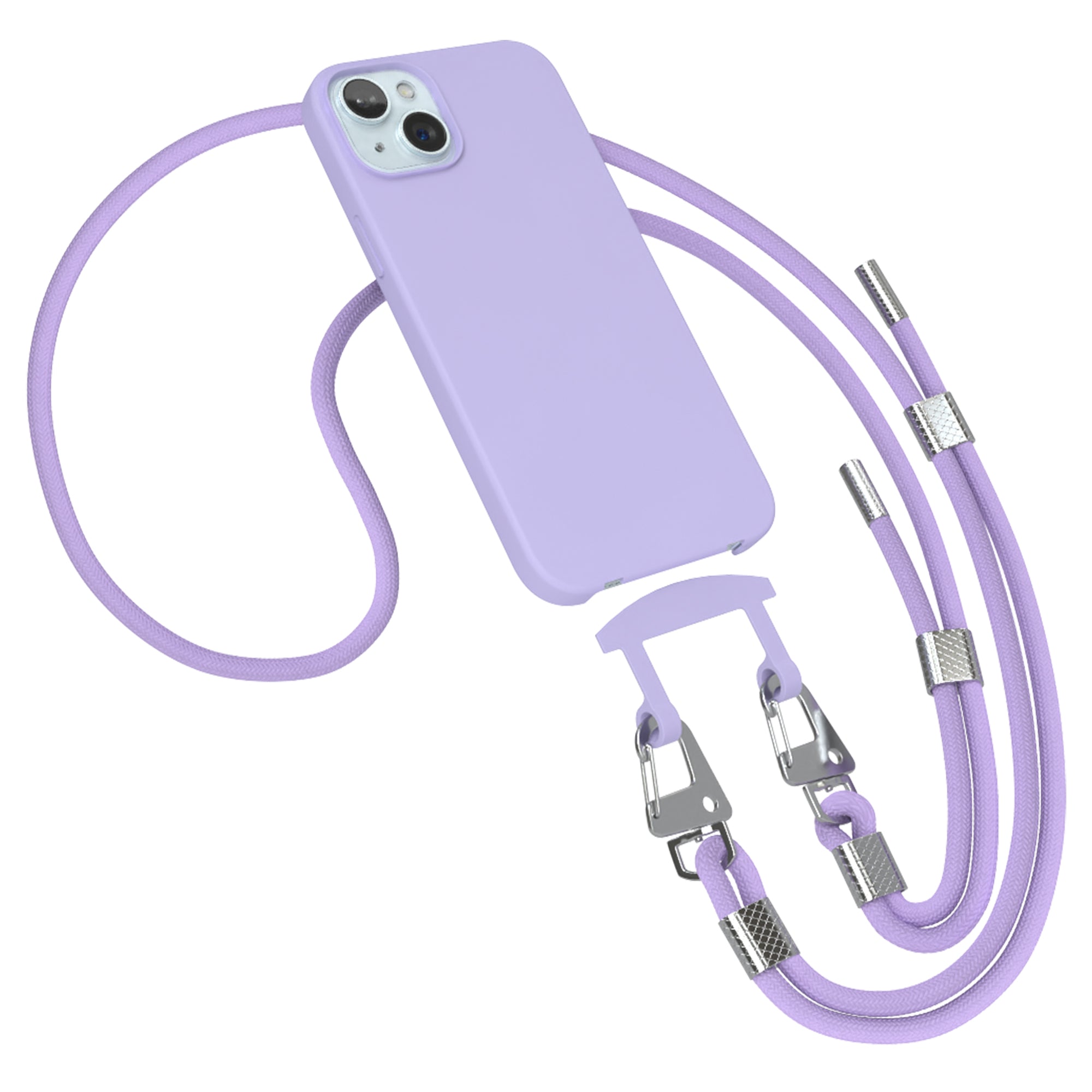 iPhone 15 Plus 2in1 Hülle + Kordel mit Karabinern