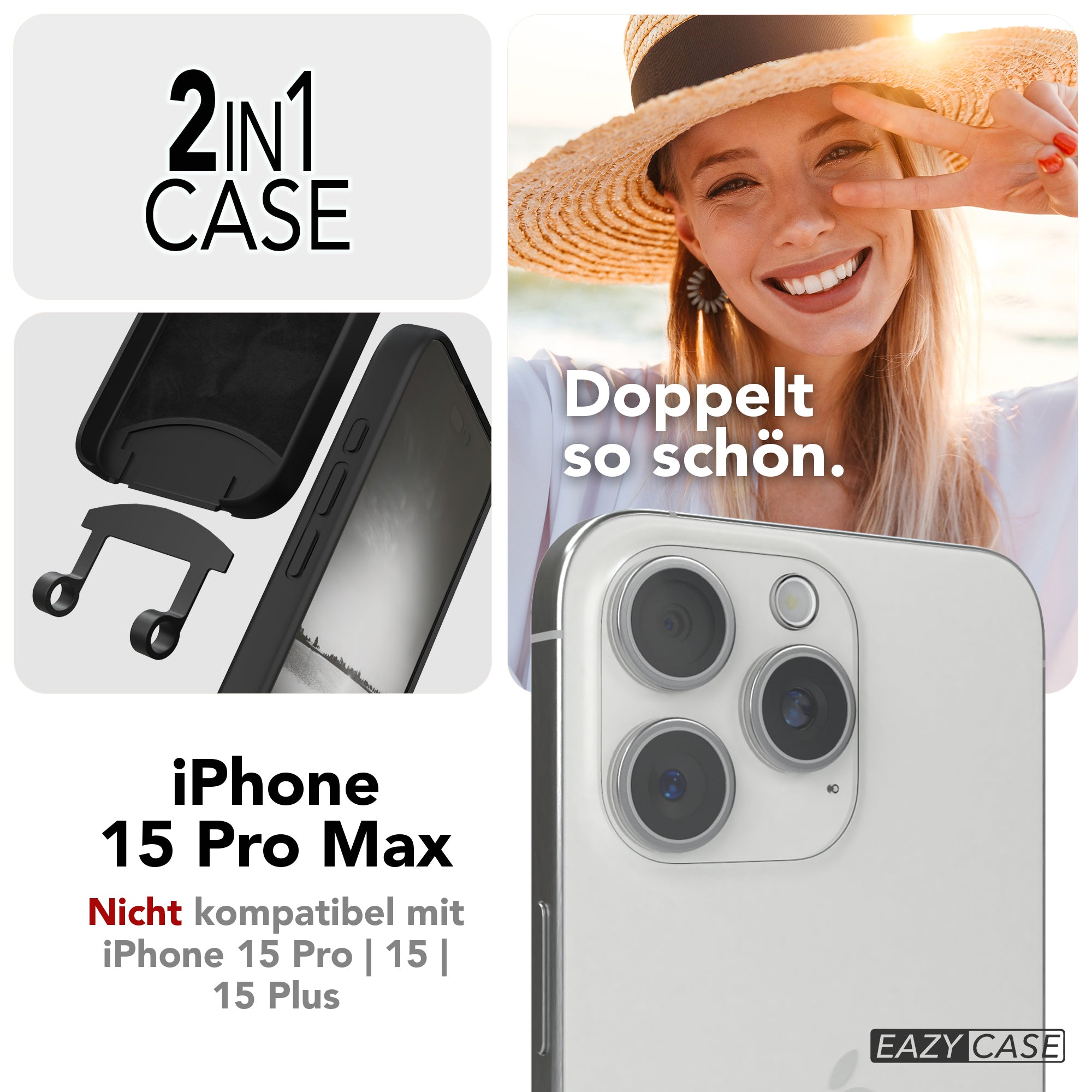 iPhone 15 Pro Max 2in1 Hülle mit Kordel