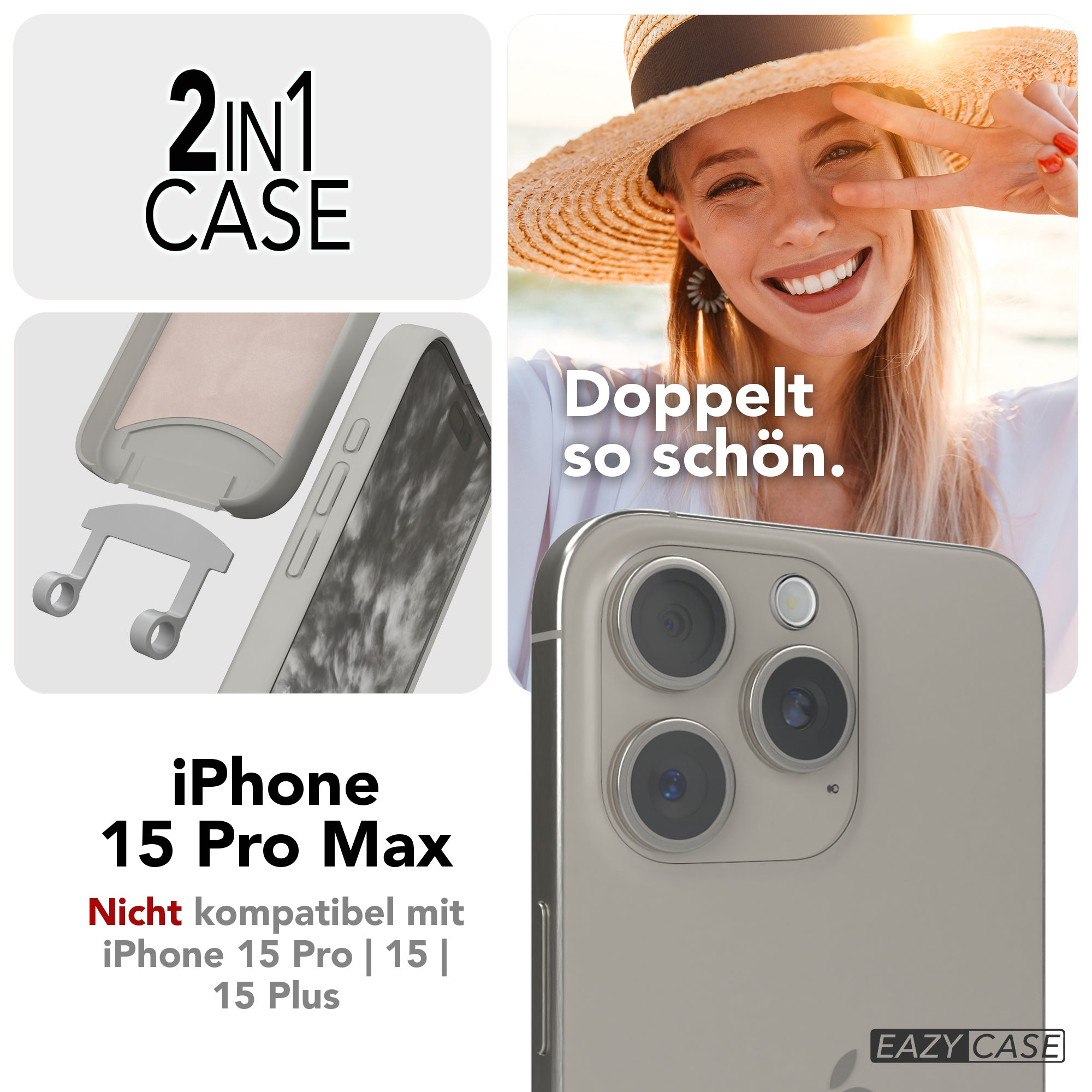 iPhone 15 Pro Max 2in1 Hülle mit Kordel