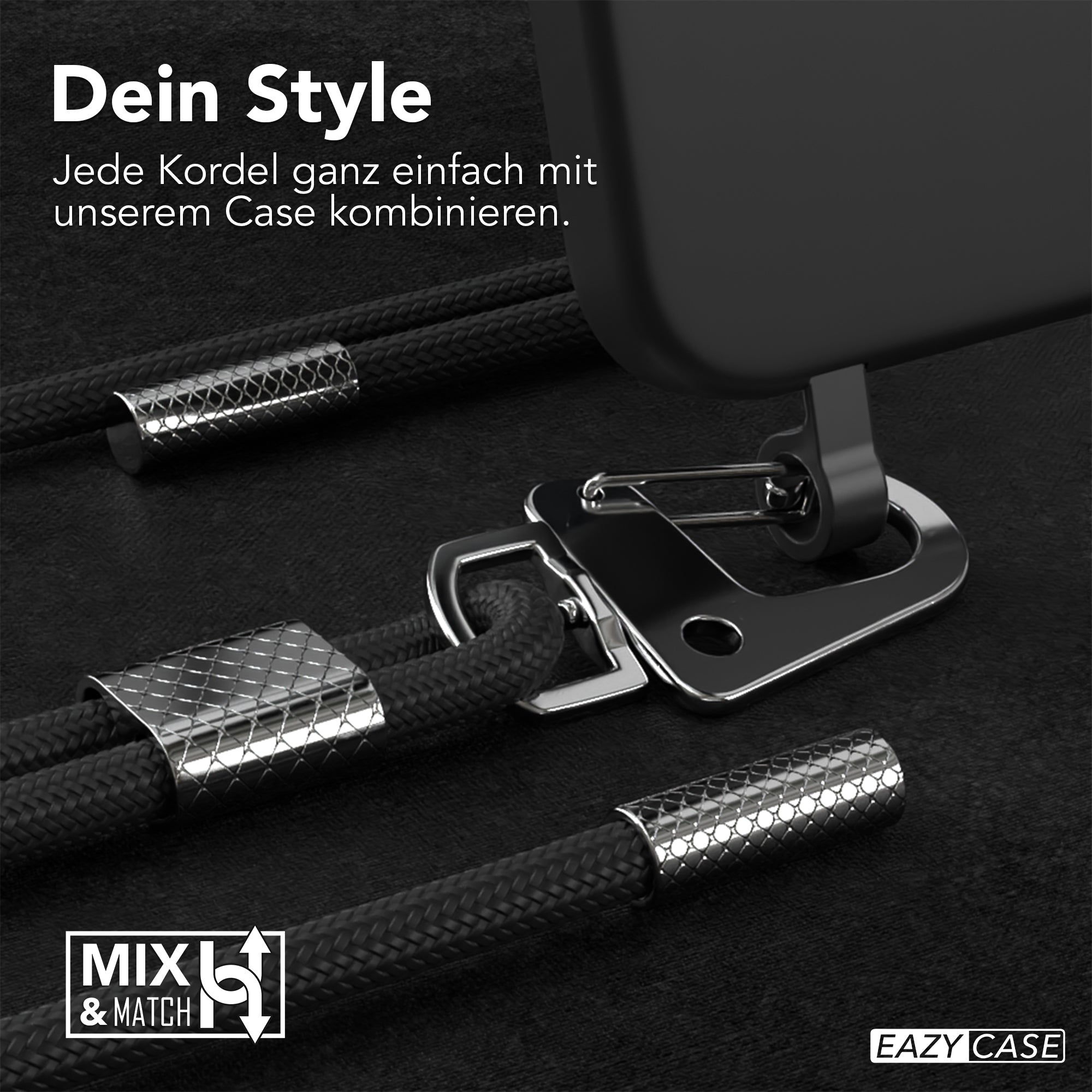 iPhone 15 Pro Max 2in1 Hülle + Kordel mit Karabinern
