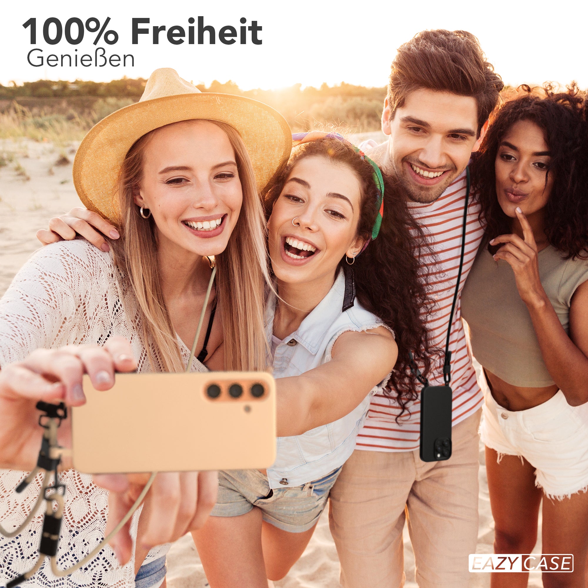 Galaxy S24 2in1 Hülle + Kordel mit Karabinern