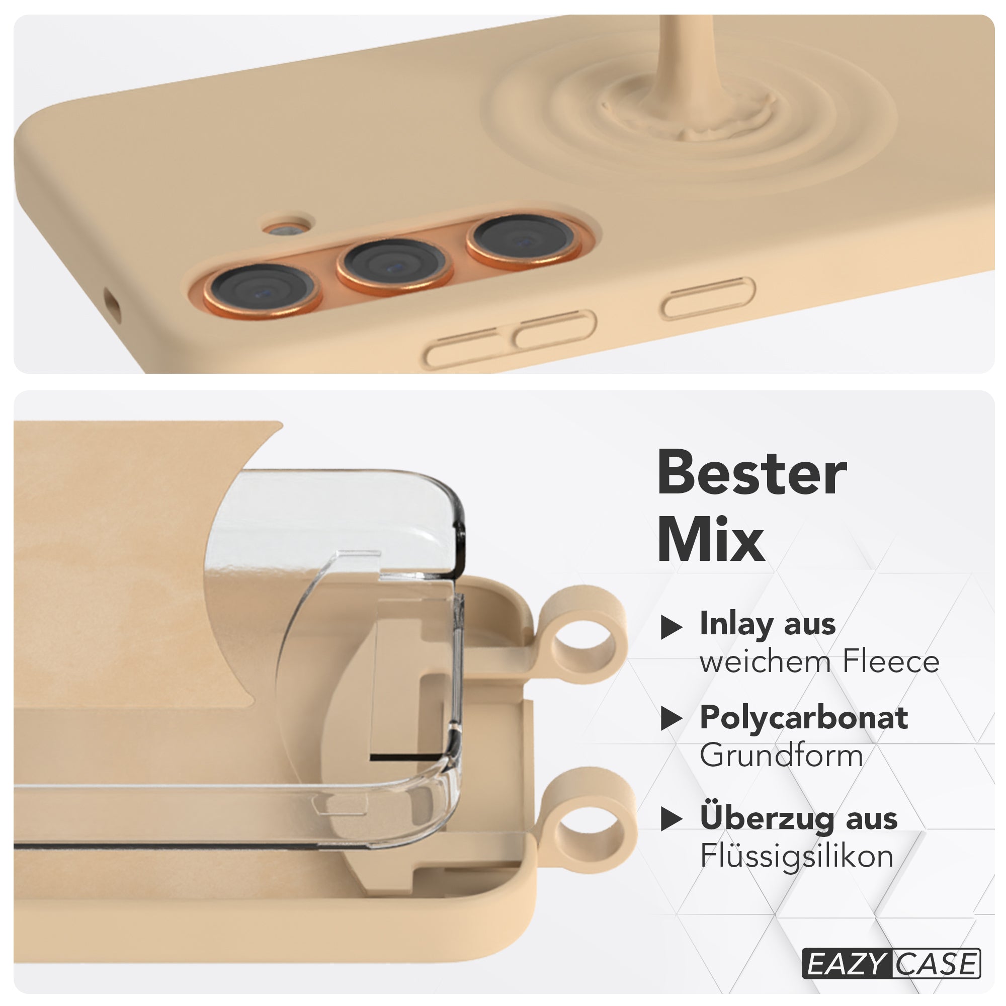 Galaxy S24 2in1 Hülle + Kordel mit Karabinern