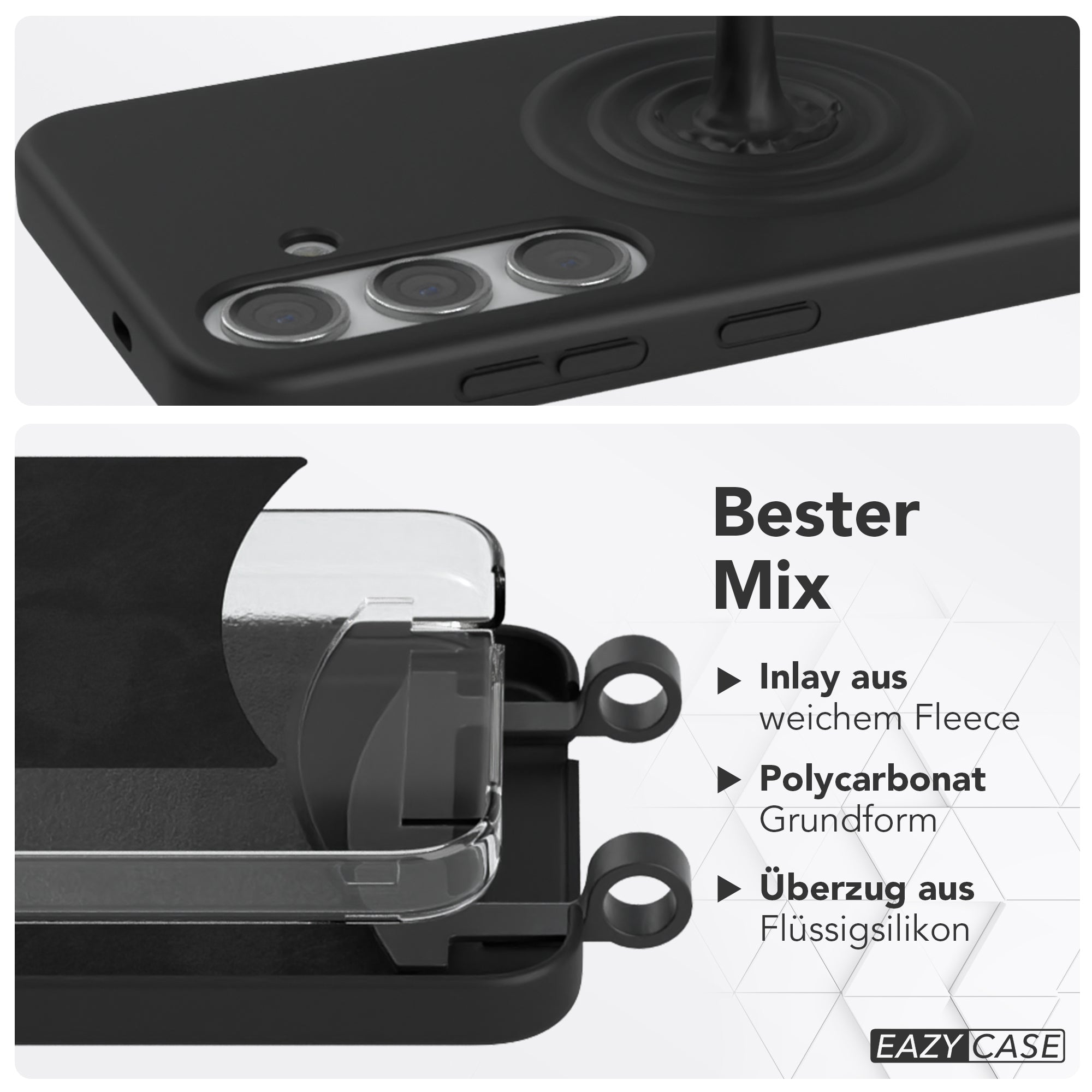 Galaxy S24 2in1 Hülle + Kordel mit Karabinern