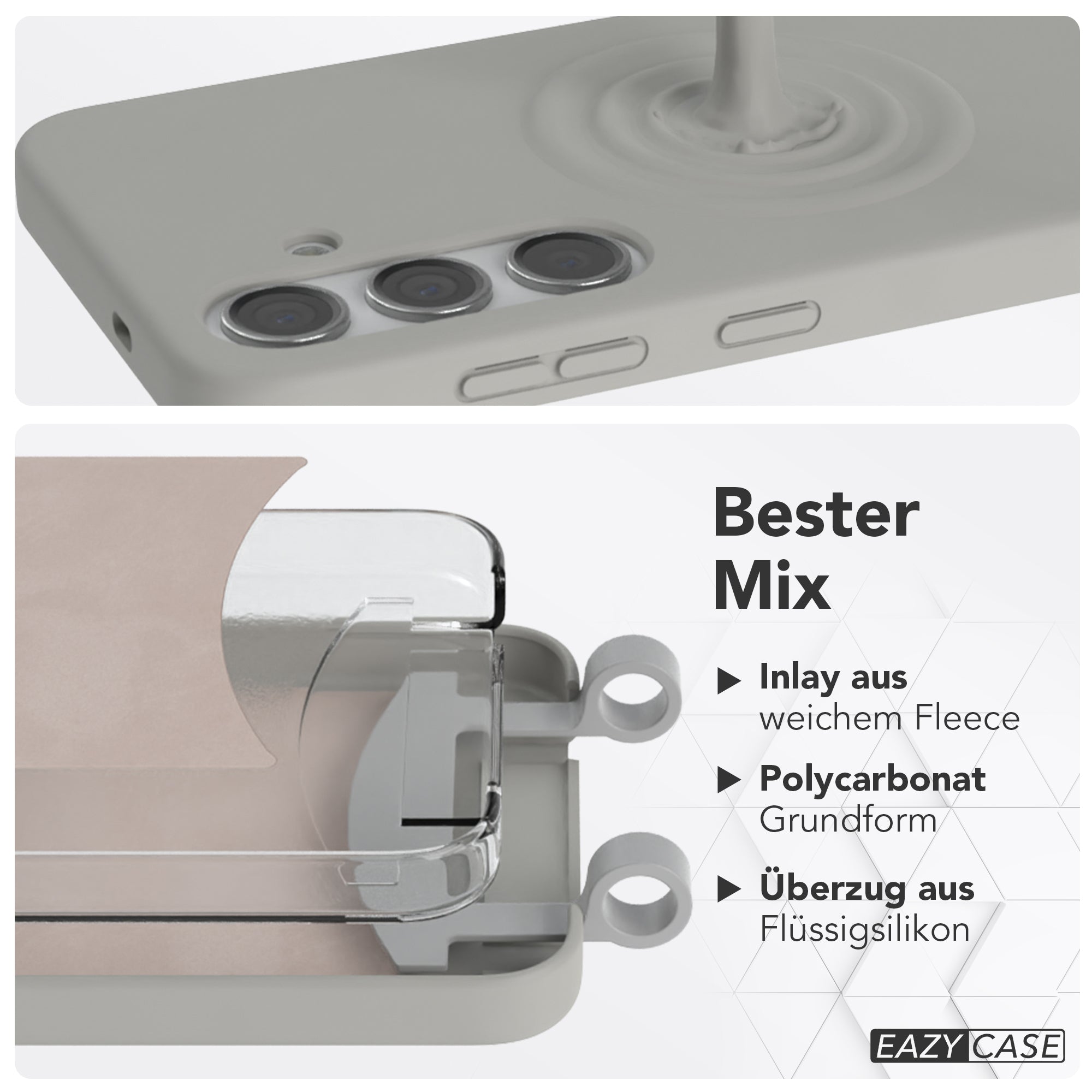 Galaxy S24 2in1 Hülle + Kordel mit Karabinern