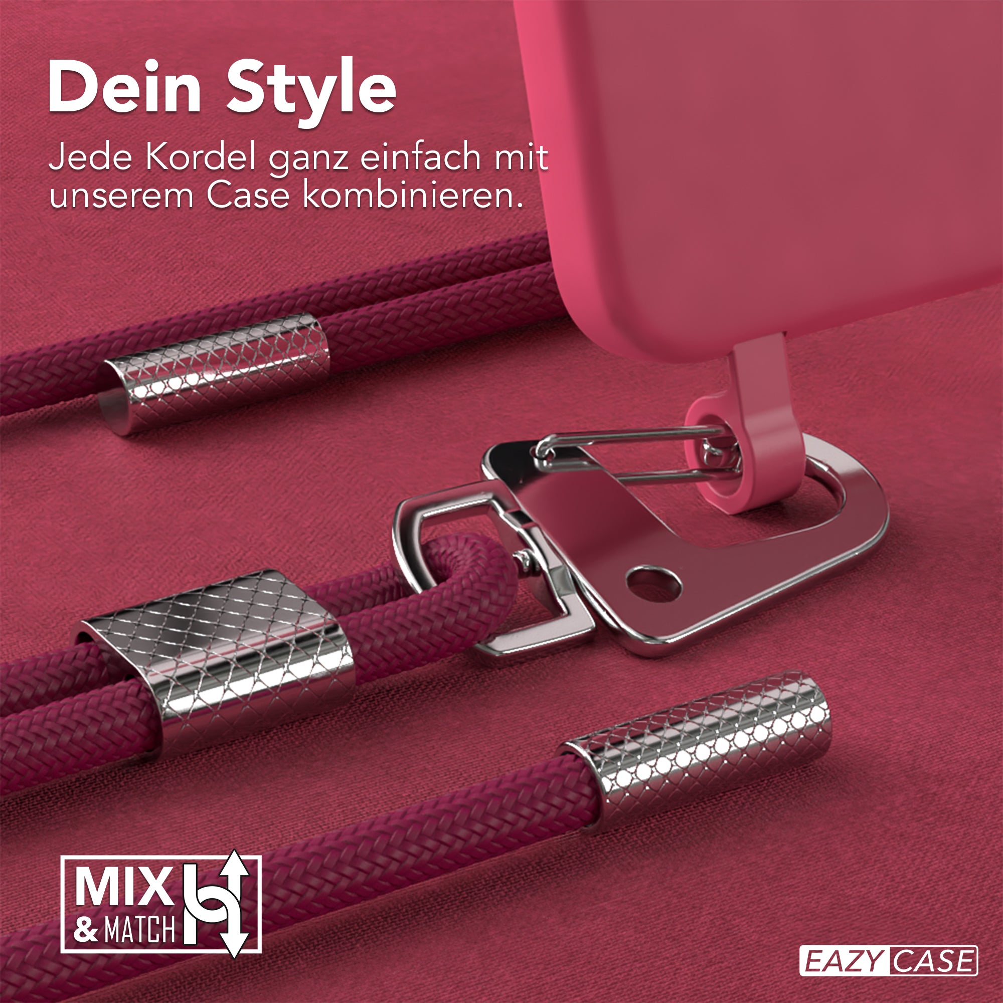 Galaxy S24 2in1 Hülle + Kordel mit Karabinern