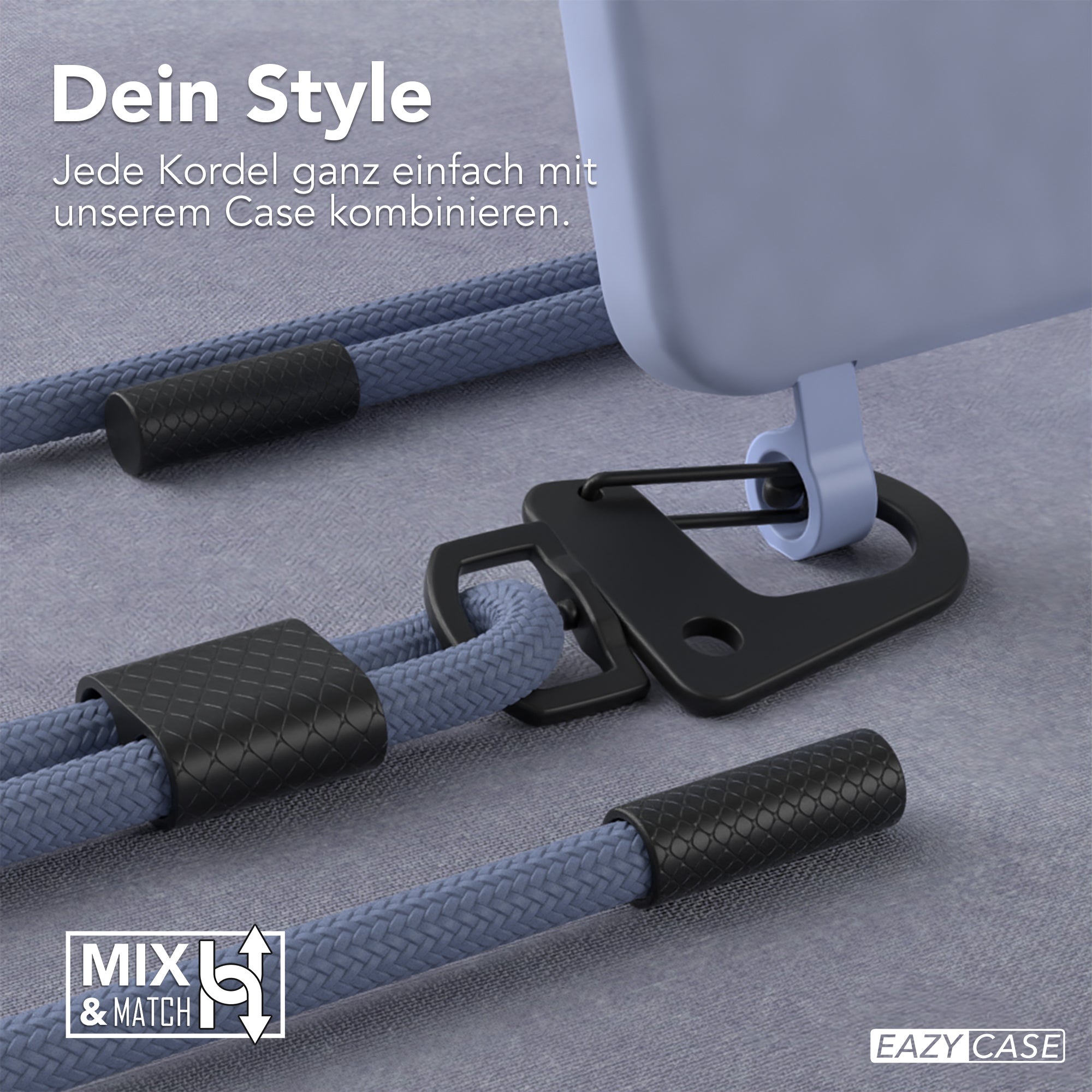 Galaxy S24 2in1 Hülle + Kordel mit Karabinern