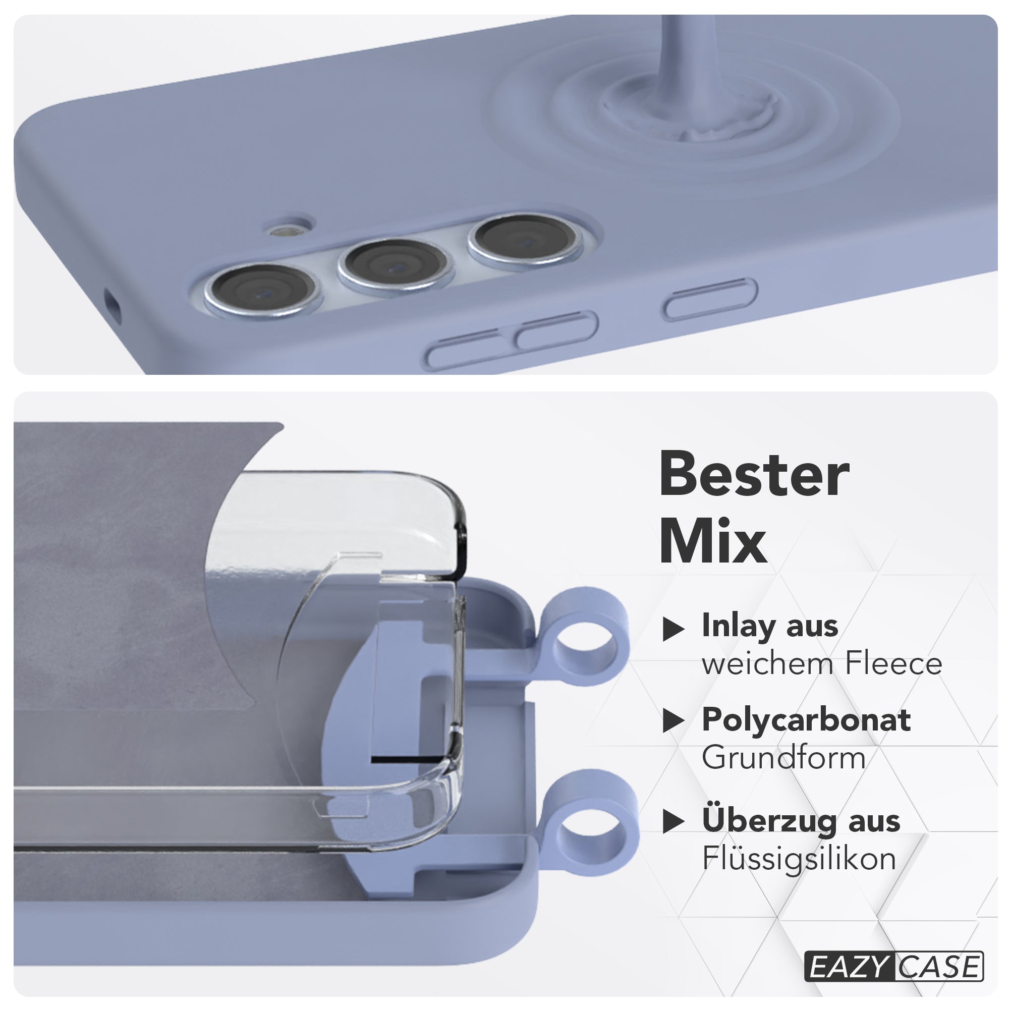 Galaxy S24 2in1 Hülle + Kordel mit Karabinern