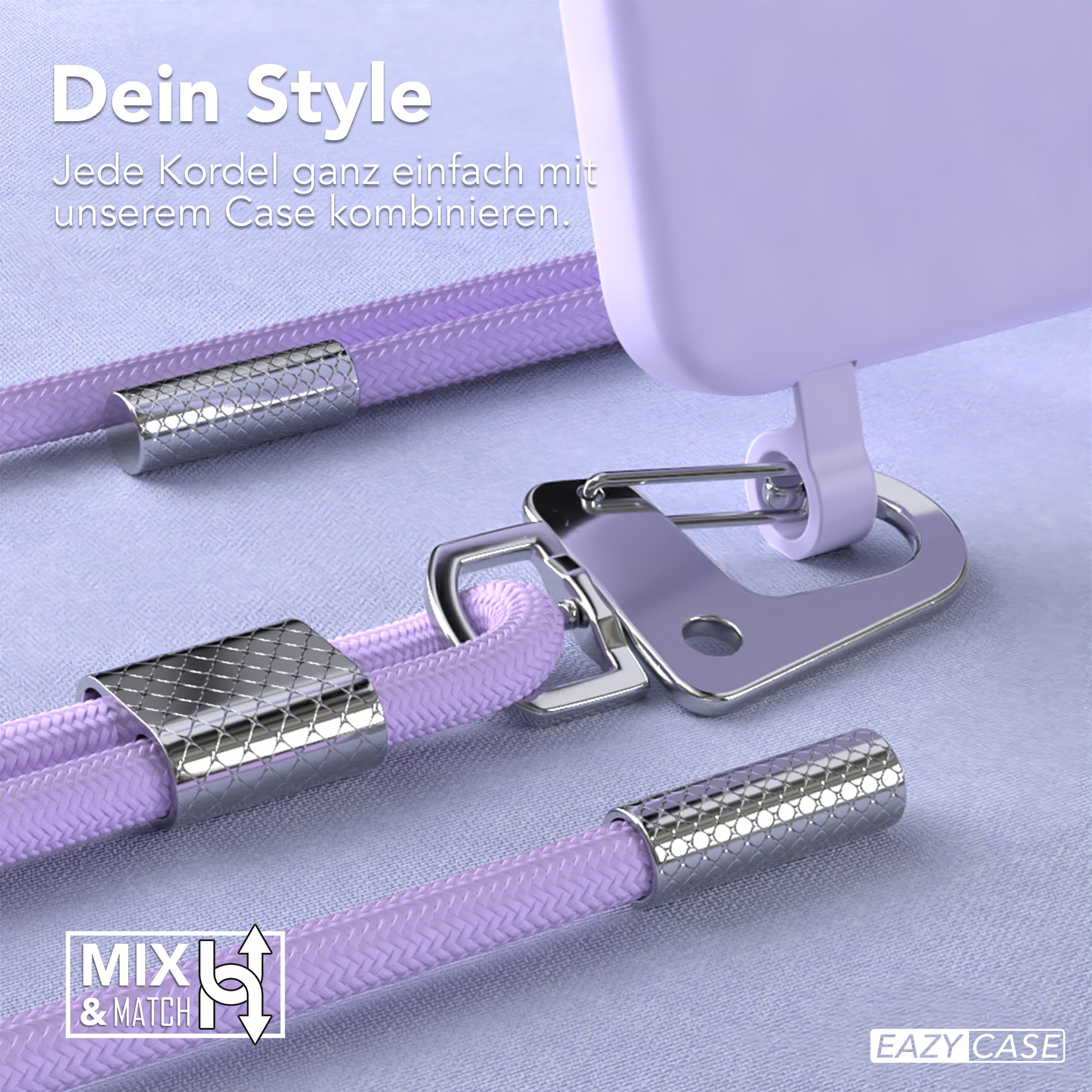 Galaxy S24 2in1 Hülle + Kordel mit Karabinern