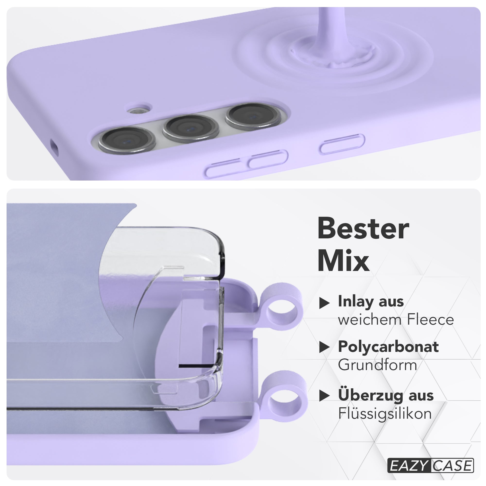 Galaxy S24 2in1 Hülle + Kordel mit Karabinern