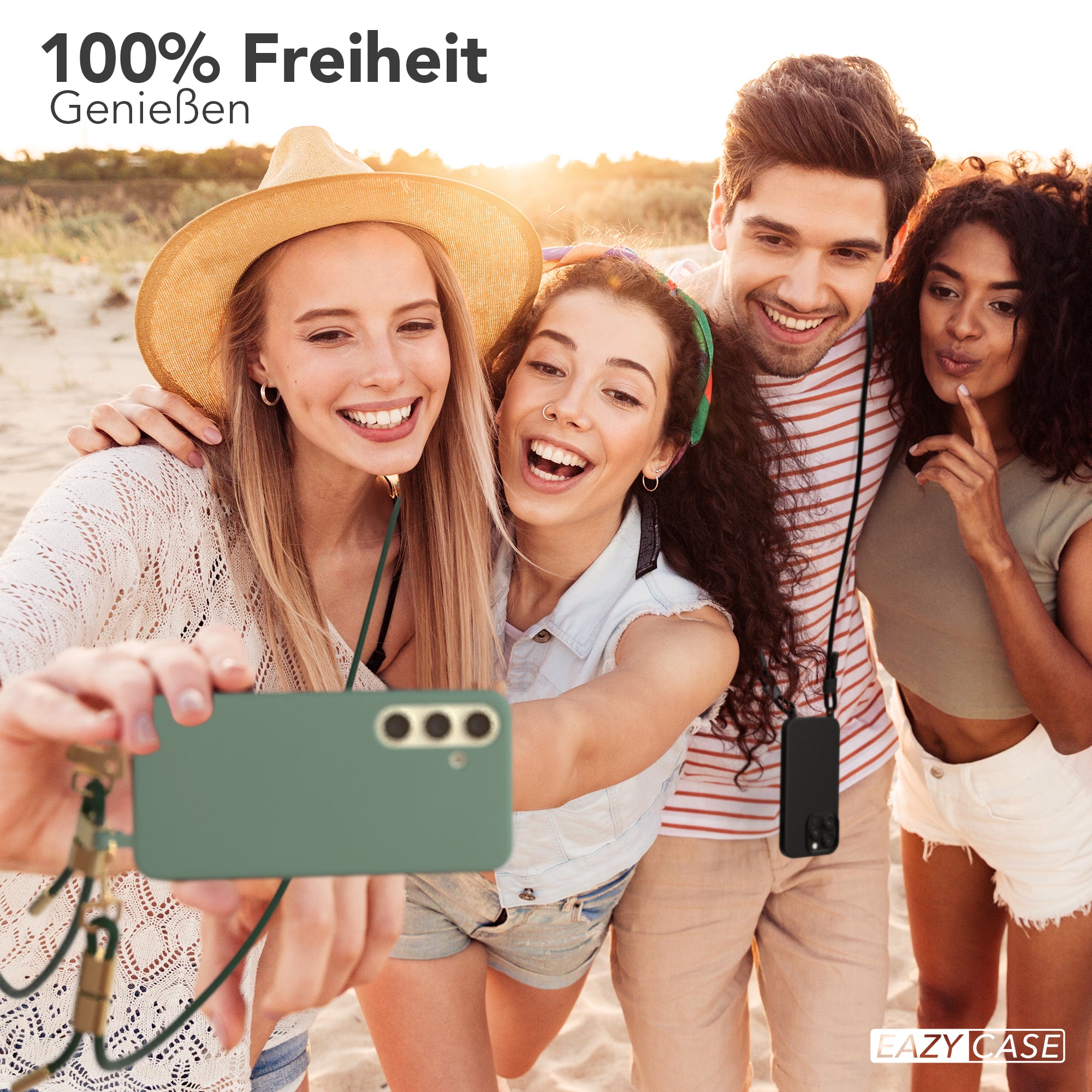 Galaxy S24 2in1 Hülle + Kordel mit Karabinern