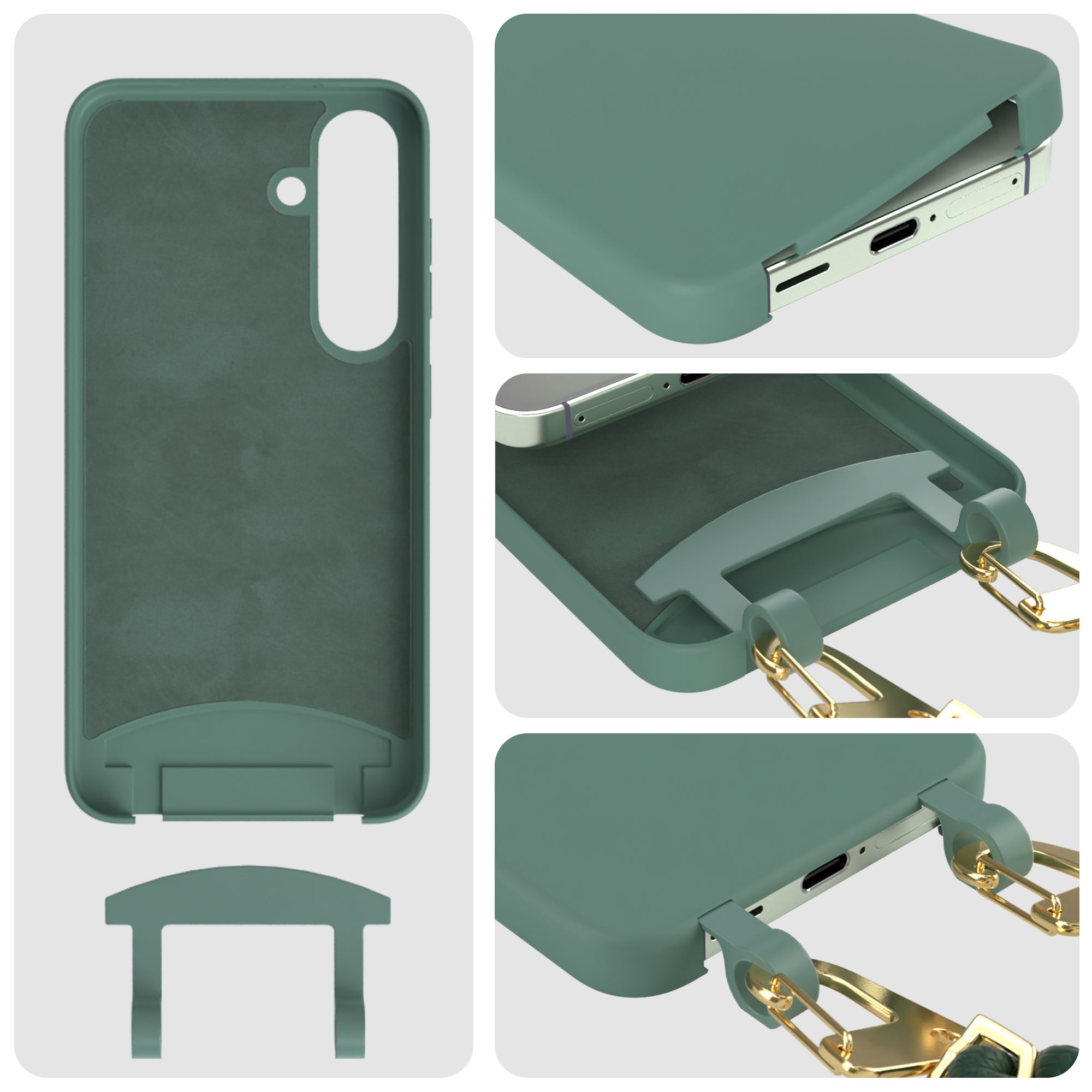 Galaxy S24 2in1 Hülle + Kordel mit Karabinern