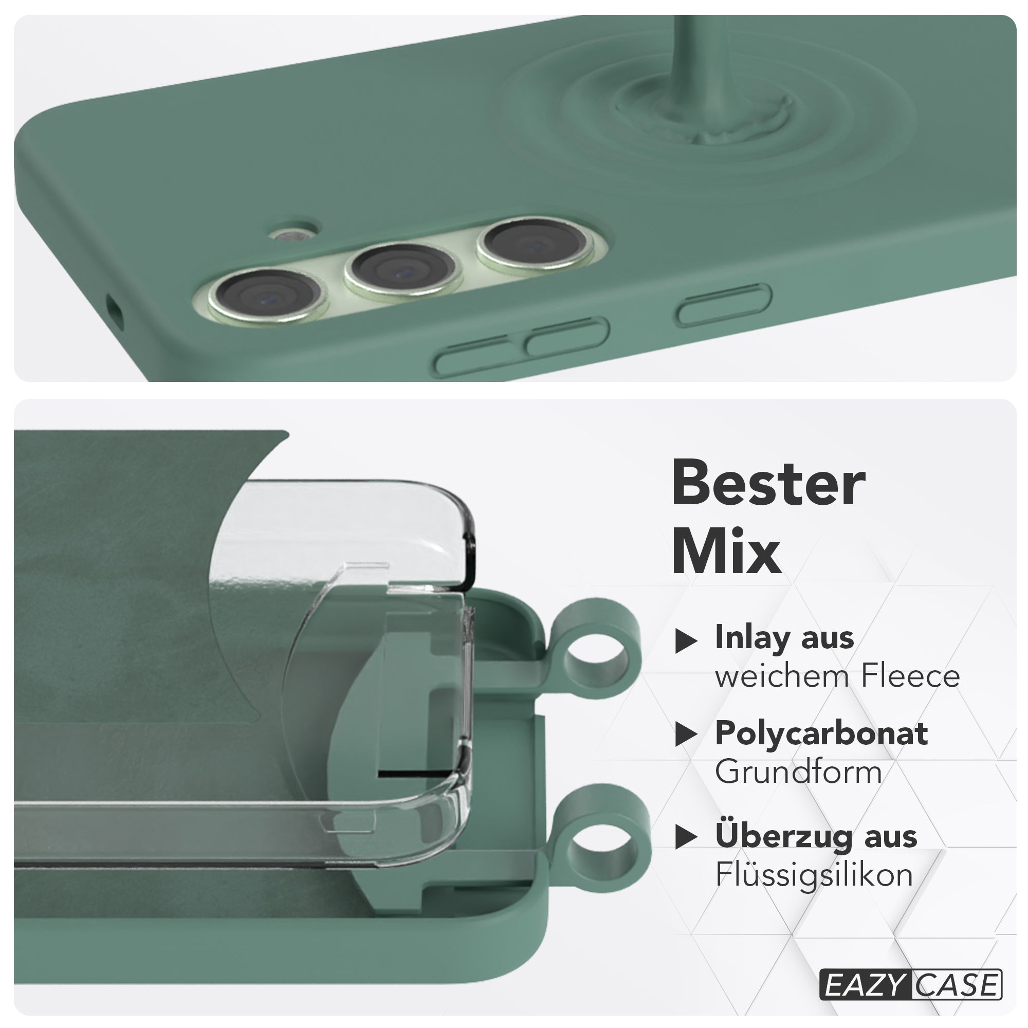 Galaxy S24 2in1 Hülle + Kordel mit Karabinern