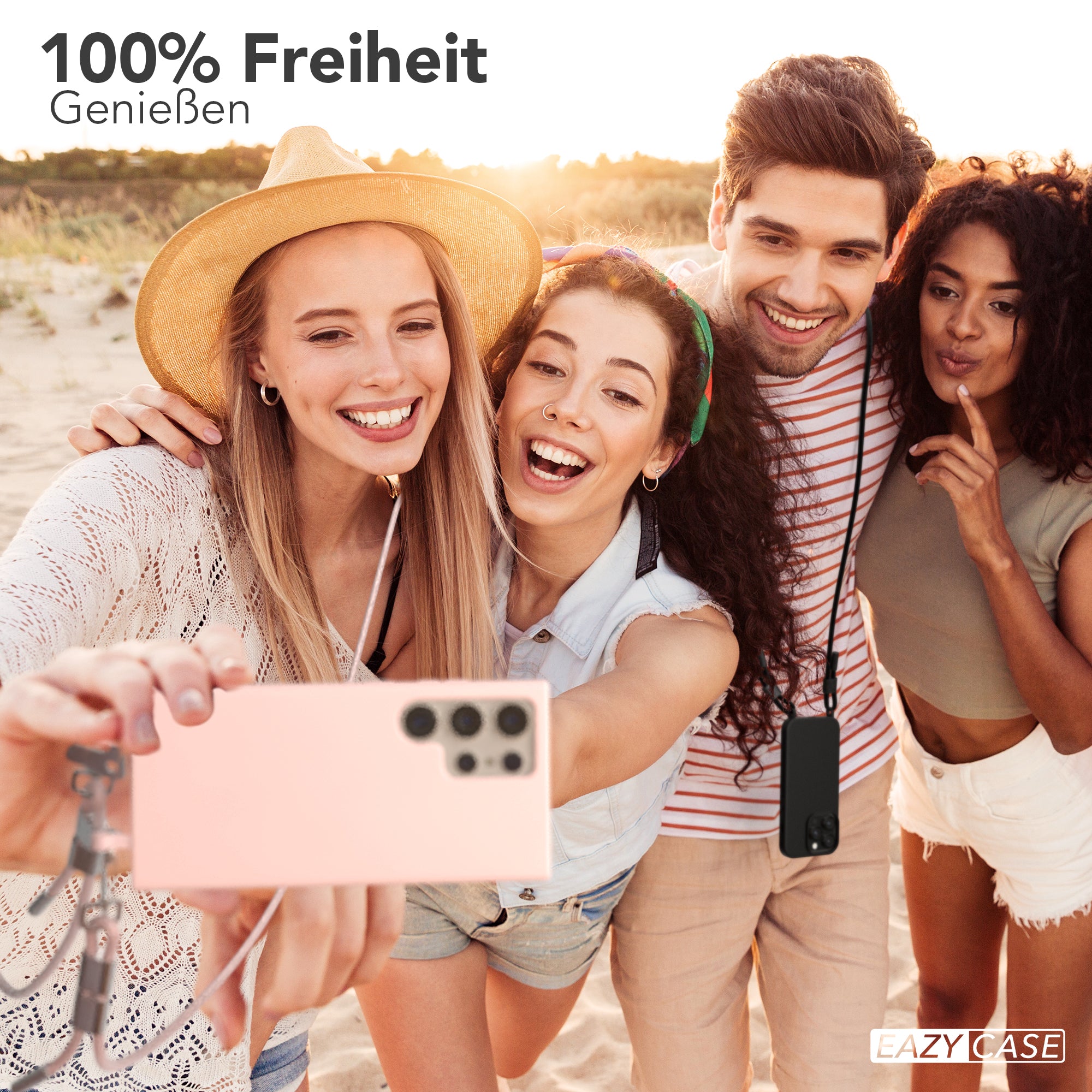 Galaxy S24 Ultra 2in1 Hülle + Kordel mit Karabinern