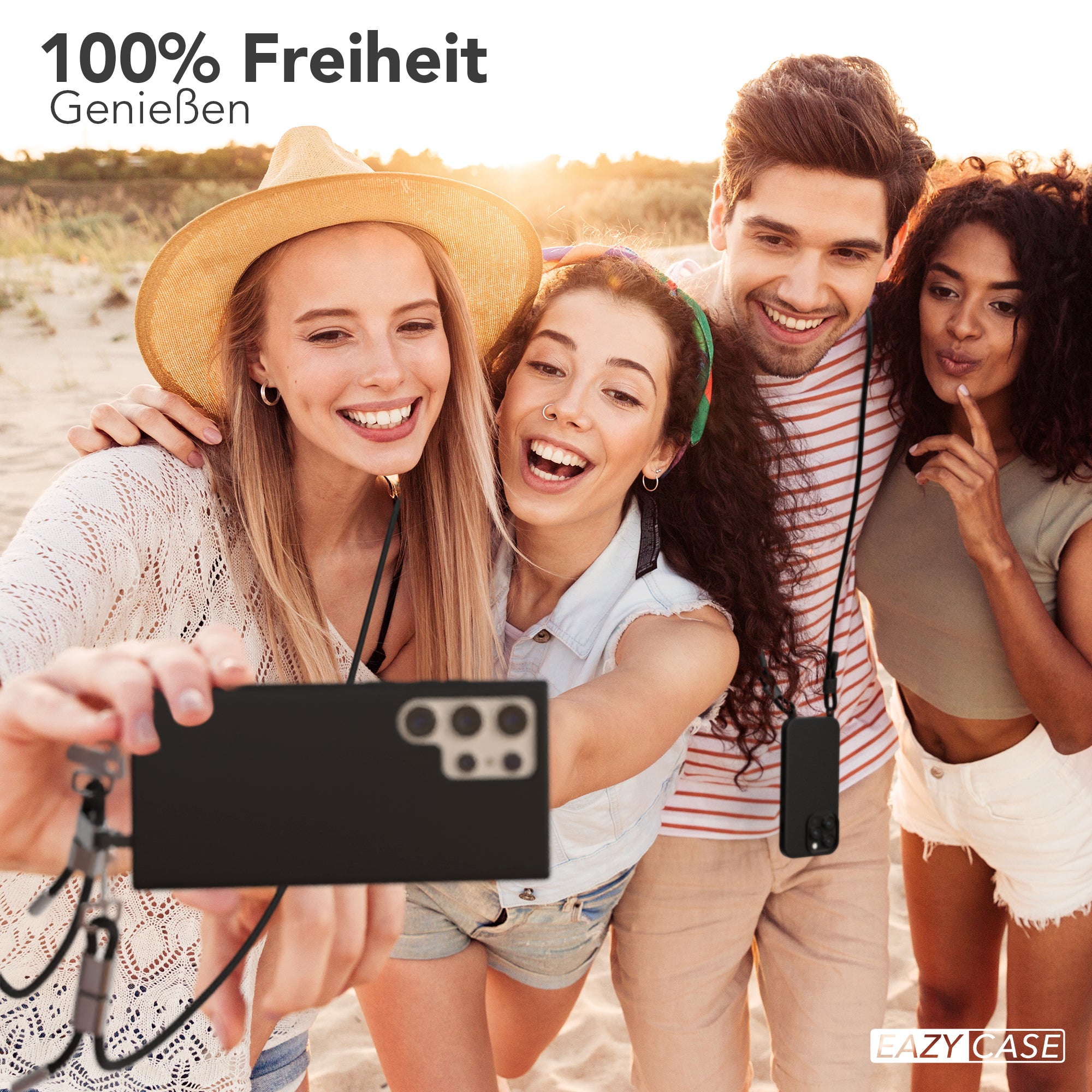 Galaxy S24 Ultra 2in1 Hülle + Kordel mit Karabinern