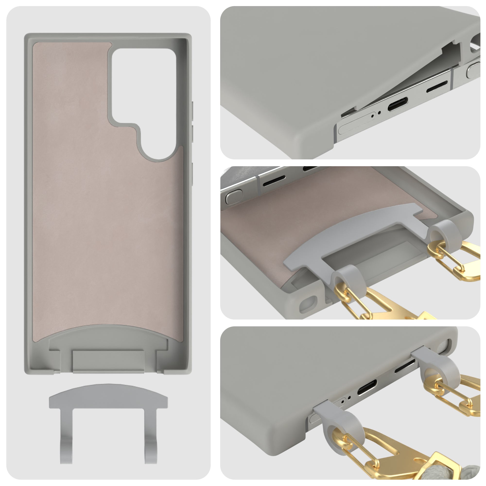 Galaxy S24 Ultra 2in1 Hülle + Kordel mit Karabinern