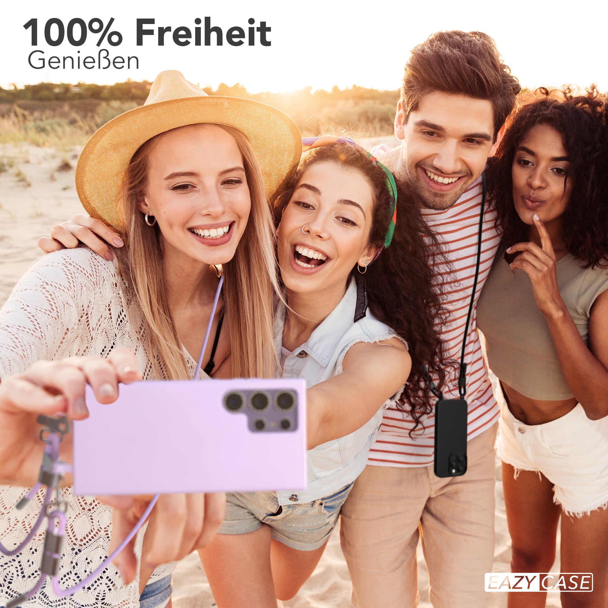 Galaxy S24 Ultra 2in1 Hülle + Kordel mit Karabinern