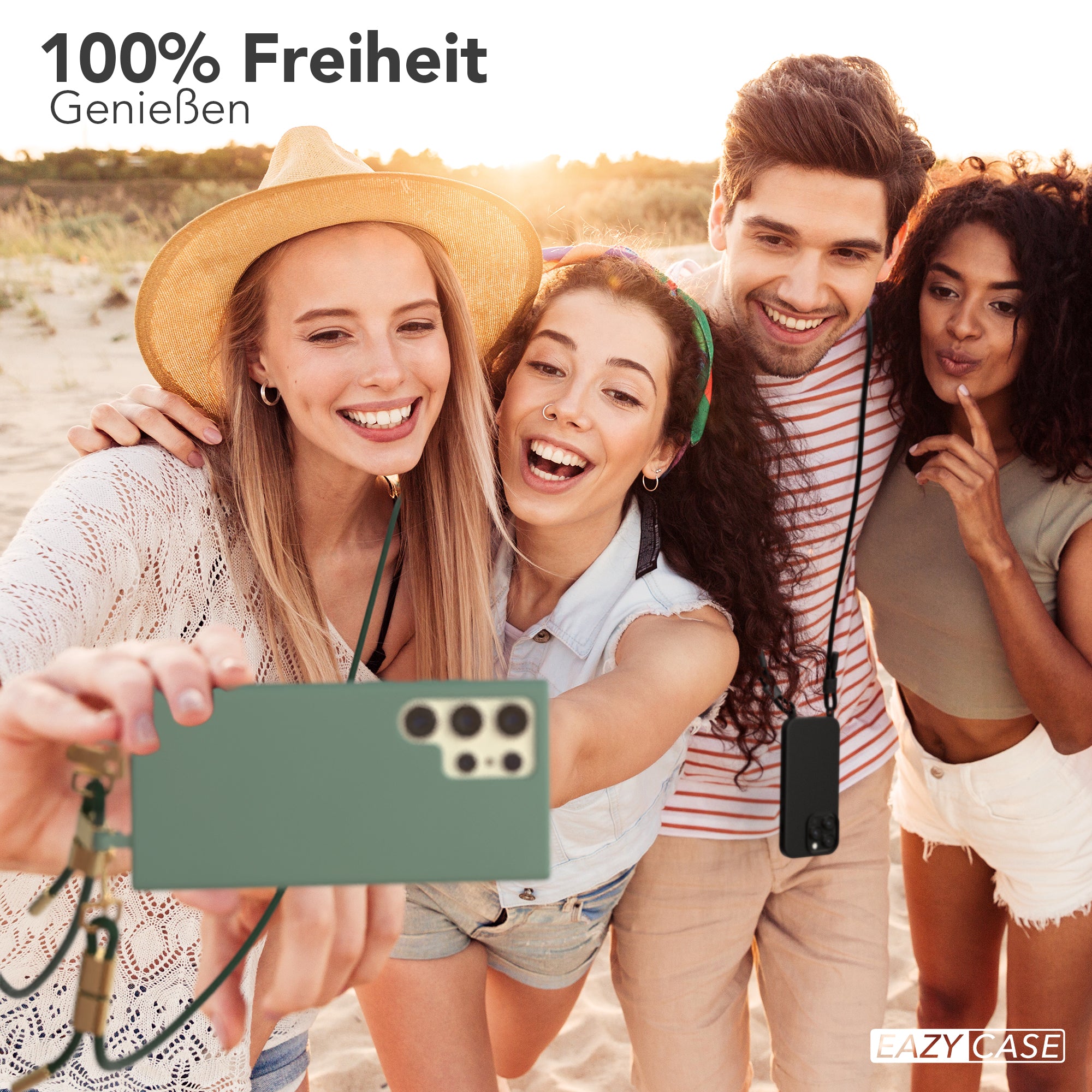 Galaxy S24 Ultra 2in1 Hülle + Kordel mit Karabinern