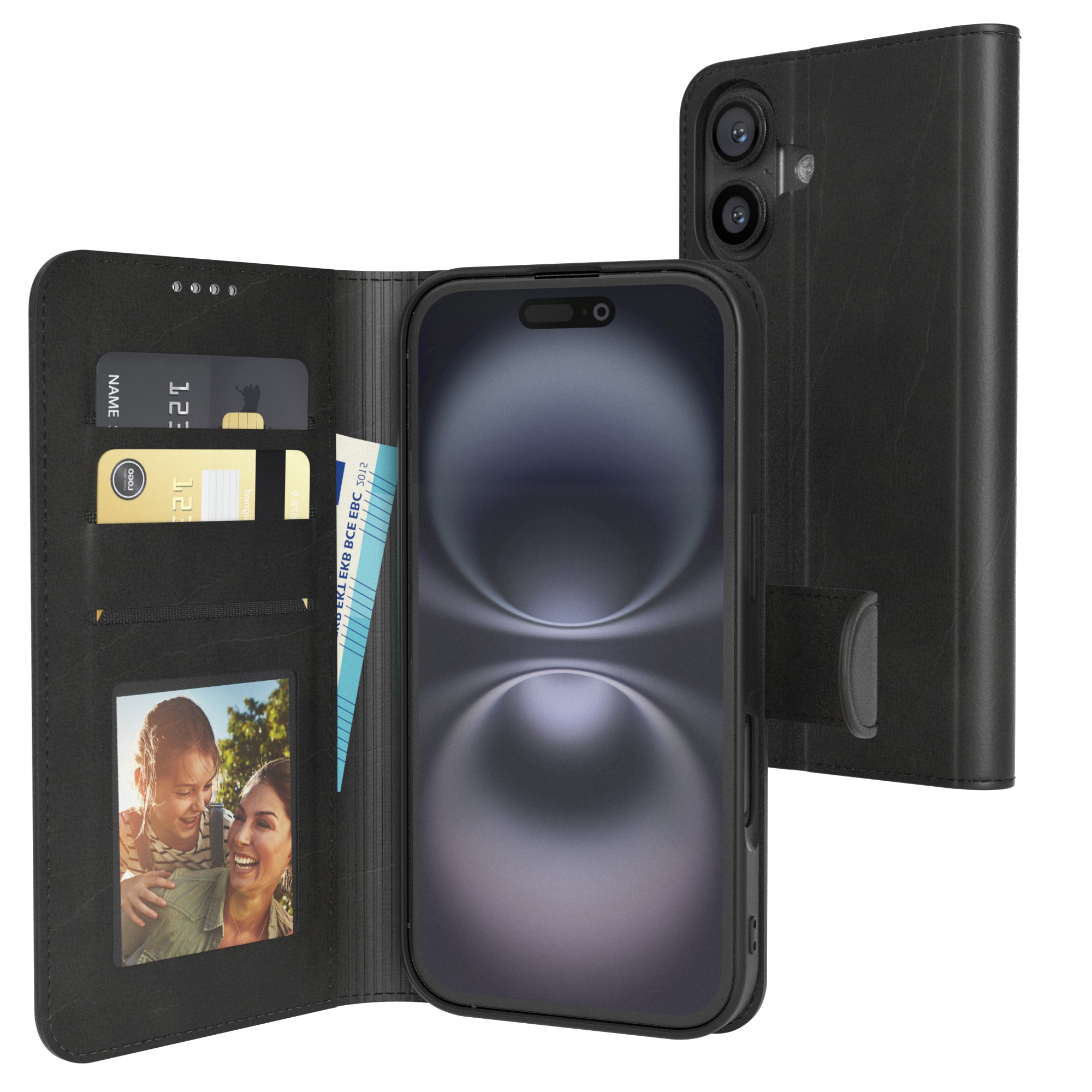 iPhone 16 Klapphülle aus Kunstleder