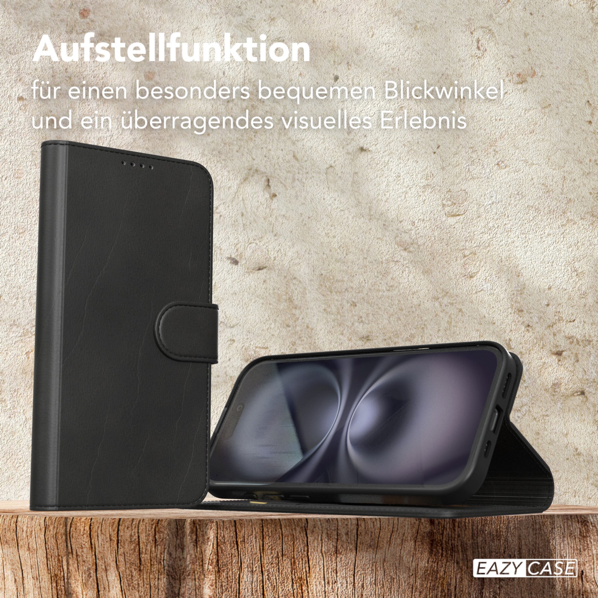 iPhone 16 Klapphülle aus Kunstleder