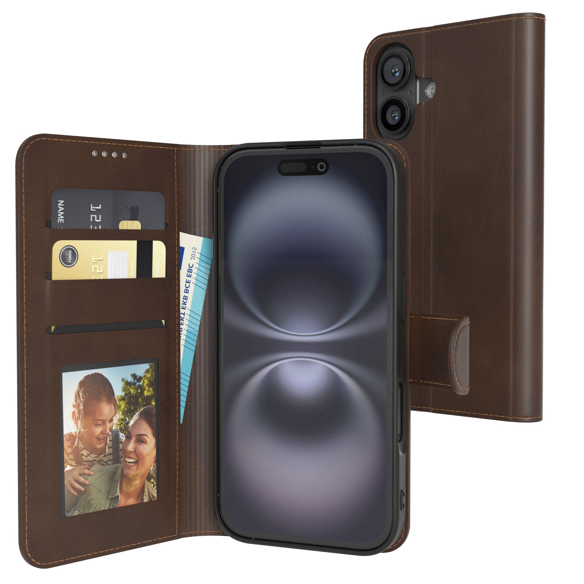 iPhone 16 Klapphülle aus Kunstleder
