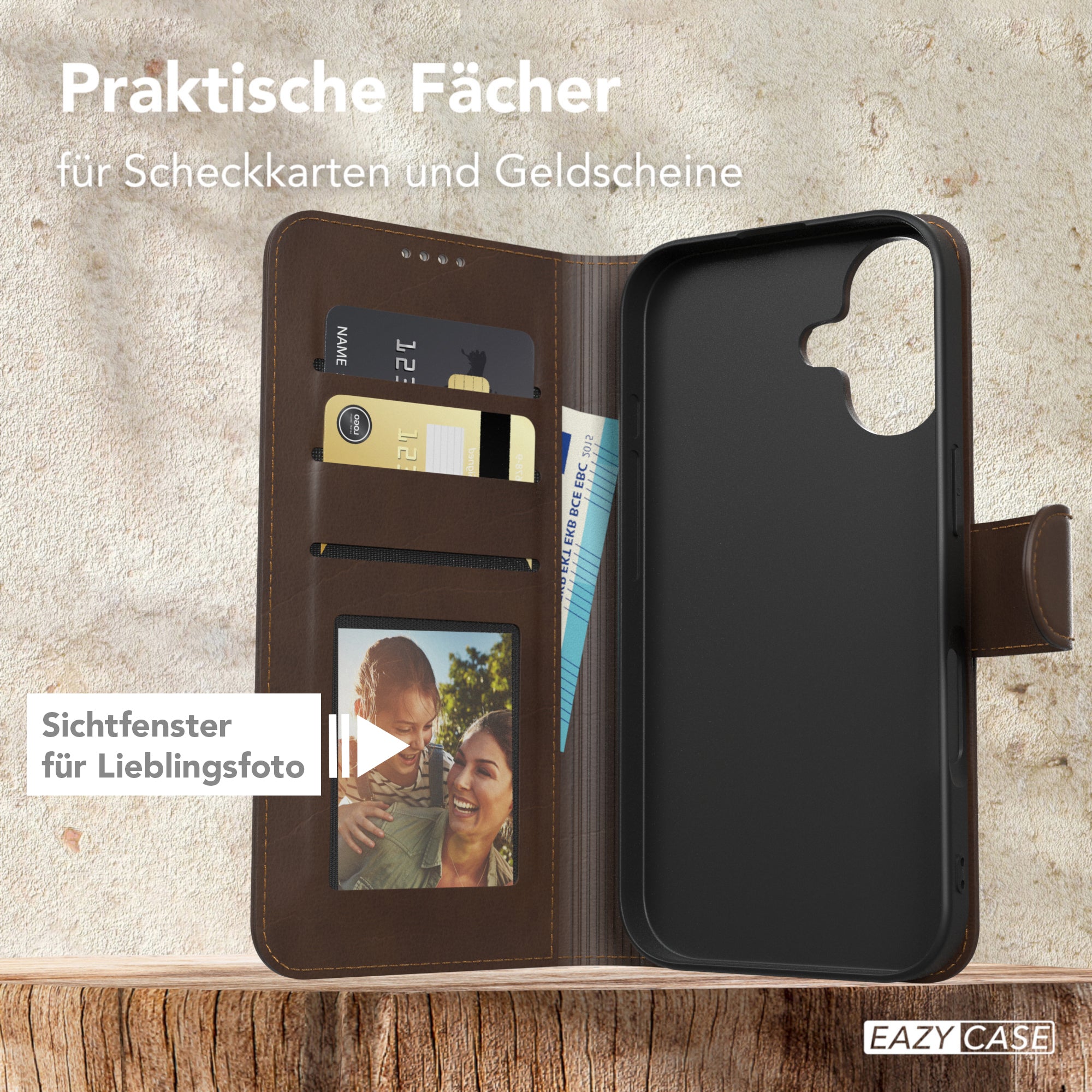 iPhone 16 Klapphülle aus Kunstleder