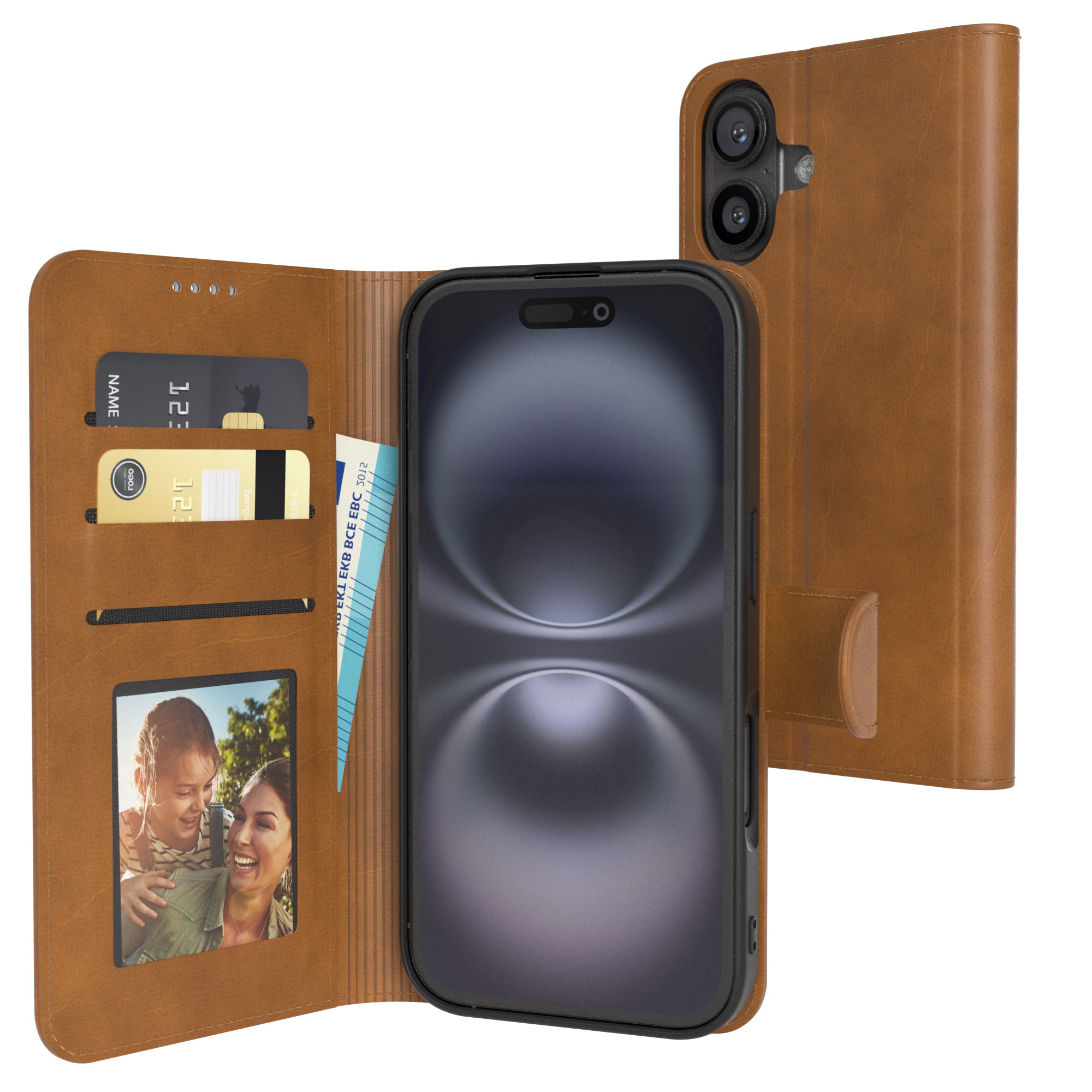 iPhone 16 Klapphülle aus Kunstleder