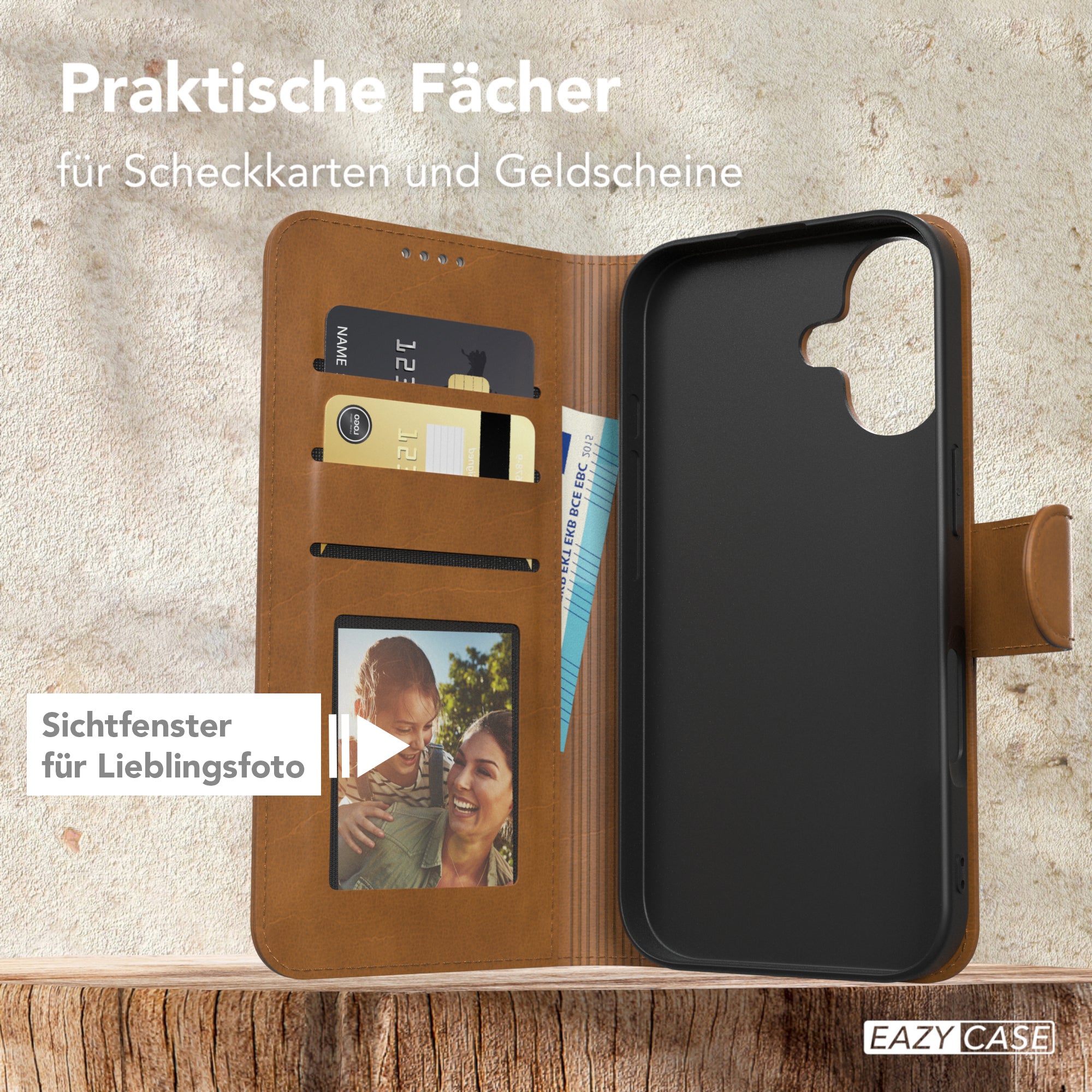 iPhone 16 Klapphülle aus Kunstleder
