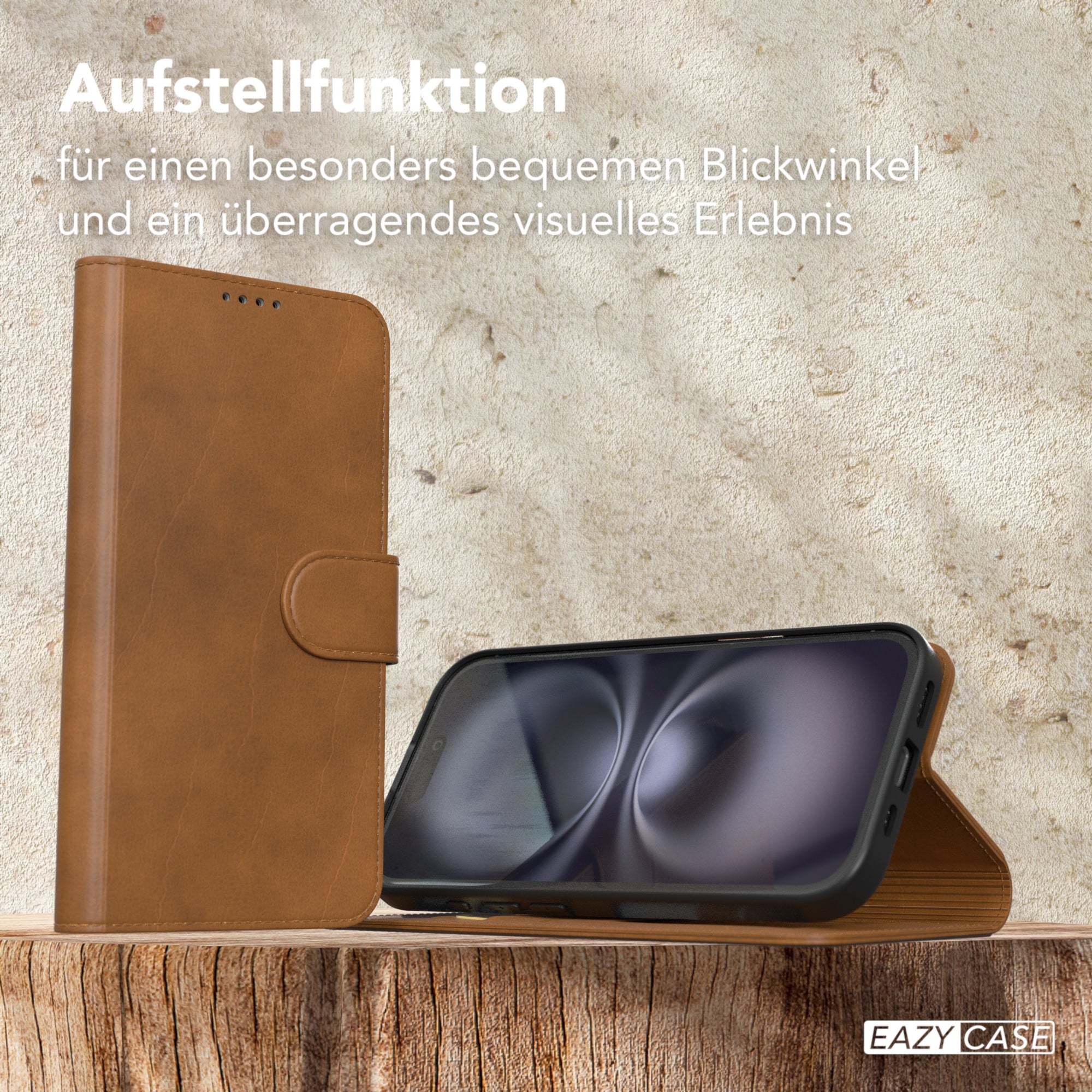 iPhone 16 Klapphülle aus Kunstleder