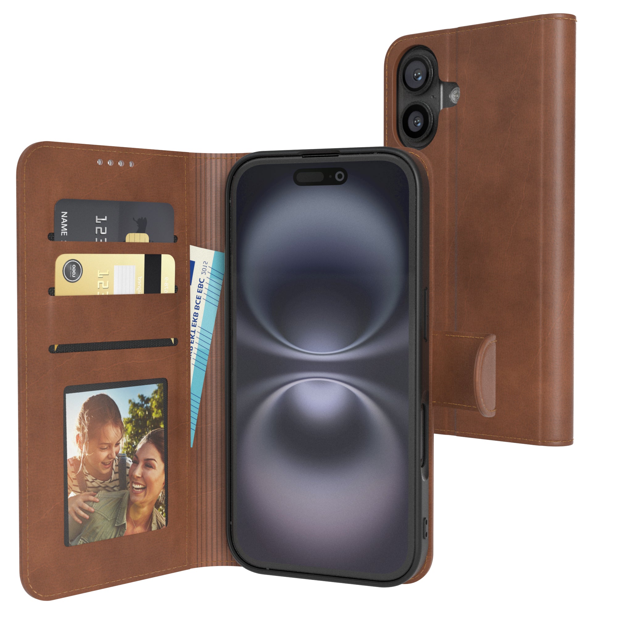 iPhone 16 Klapphülle aus Kunstleder