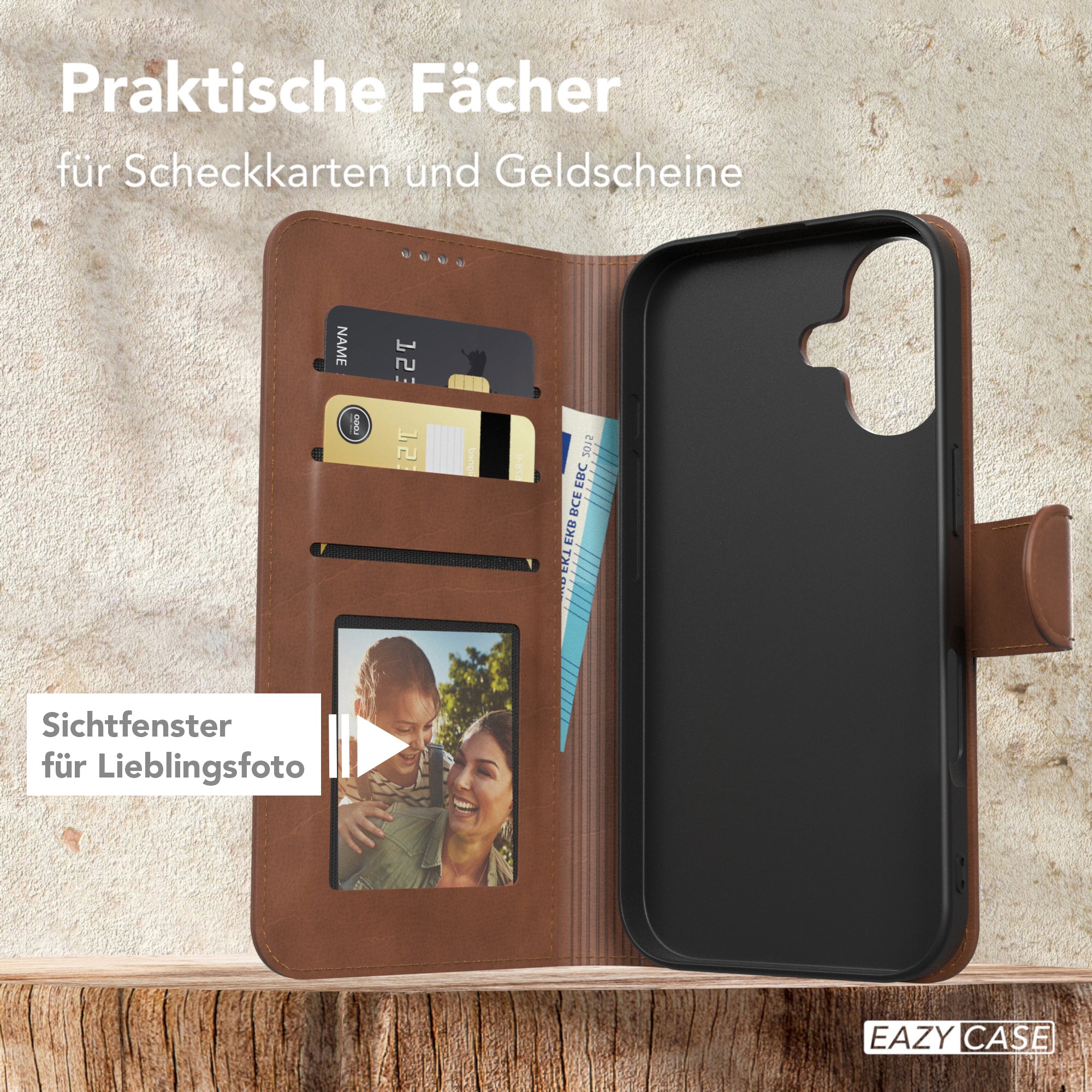 iPhone 16 Klapphülle aus Kunstleder