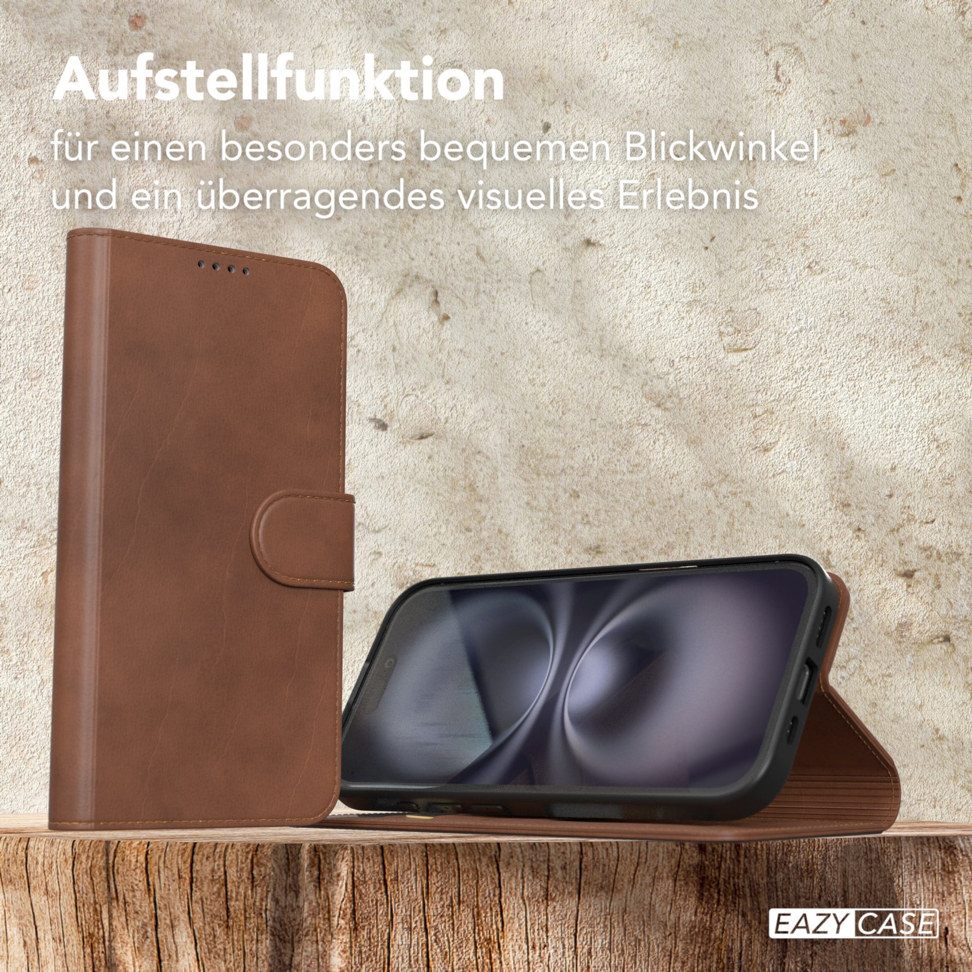 iPhone 16 Klapphülle aus Kunstleder