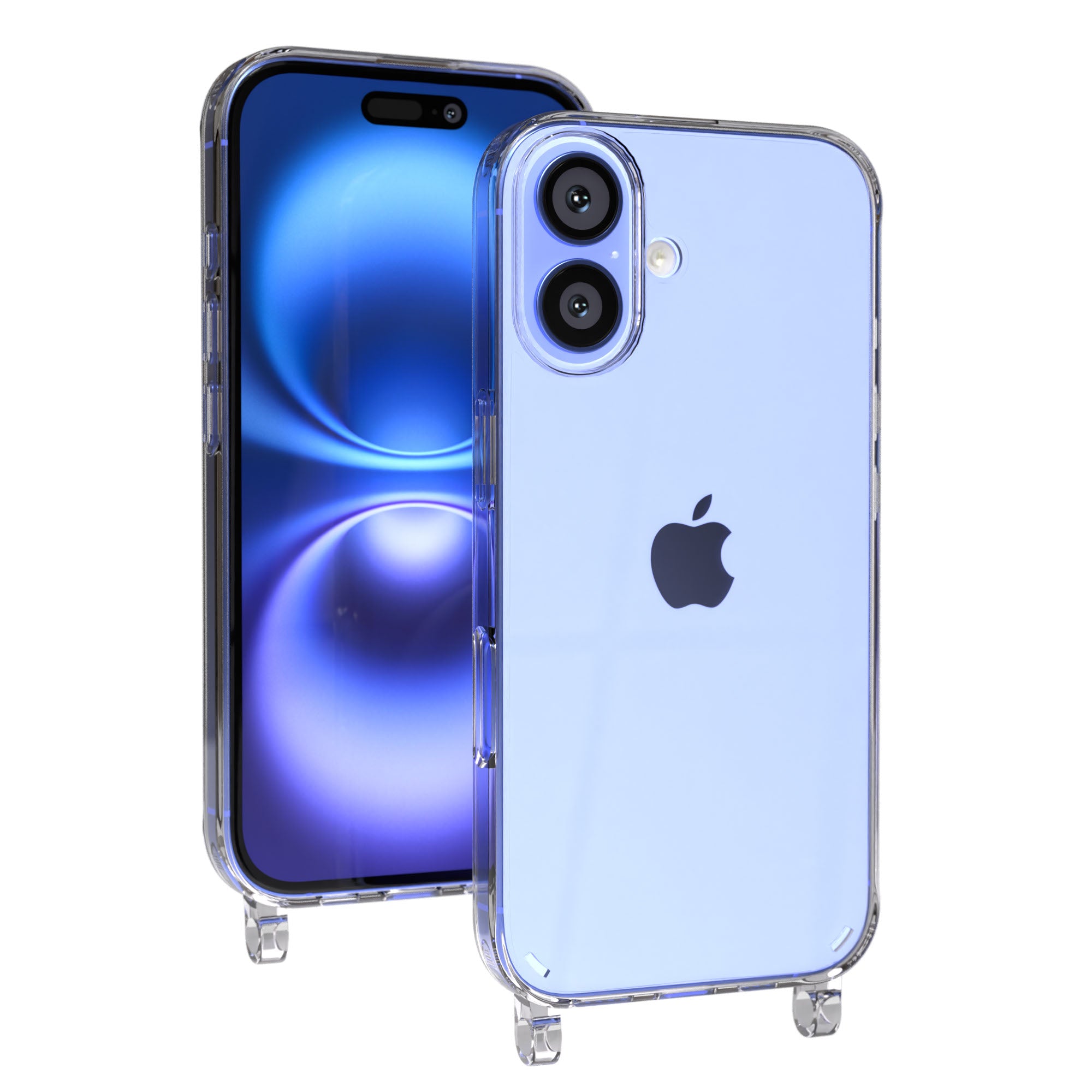 iPhone 16 TPU Hülle mit Befestigungsösen für Handyketten transparent