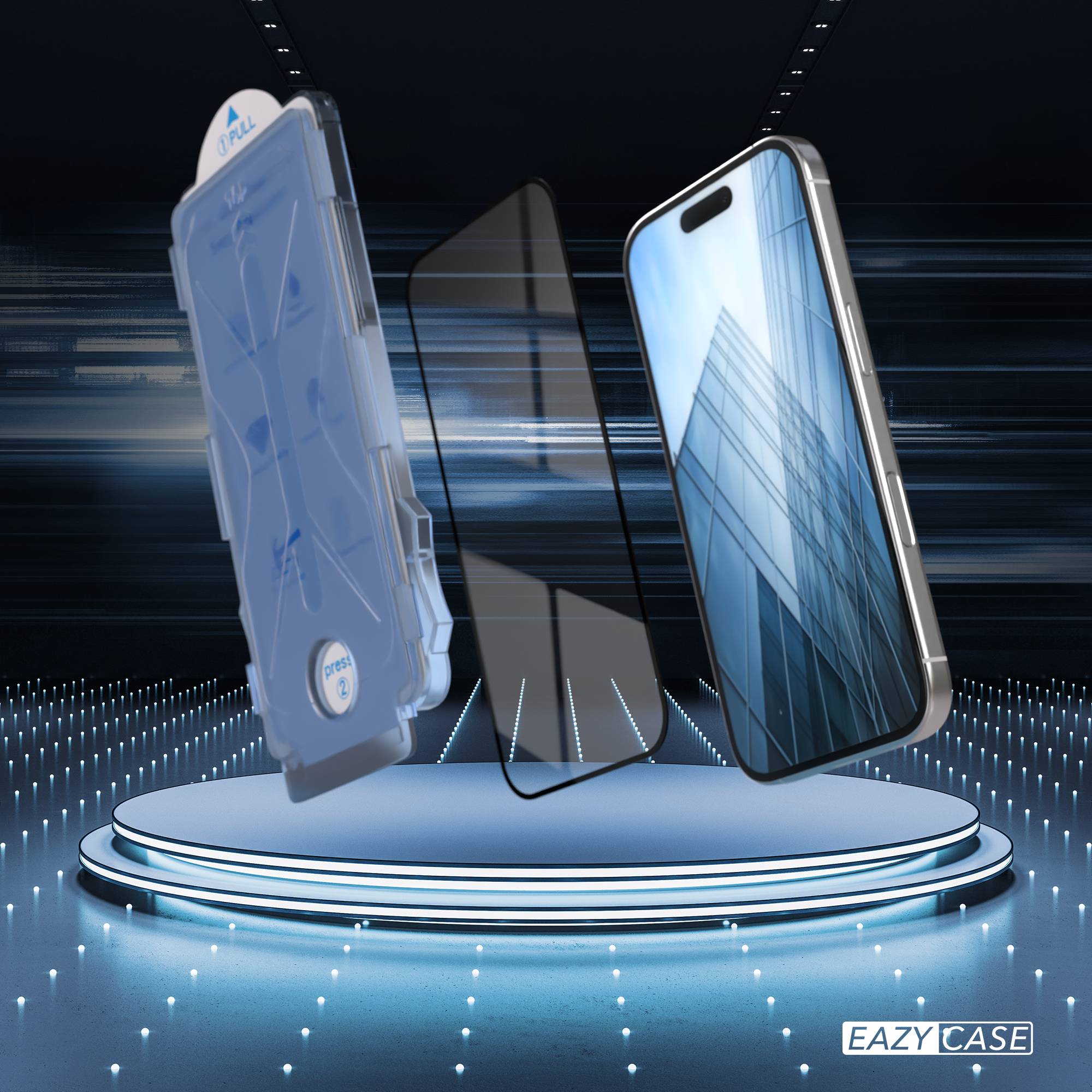 iPhone 16 Schutzfolie Set mit Installationsrahmen und Kameraschutz