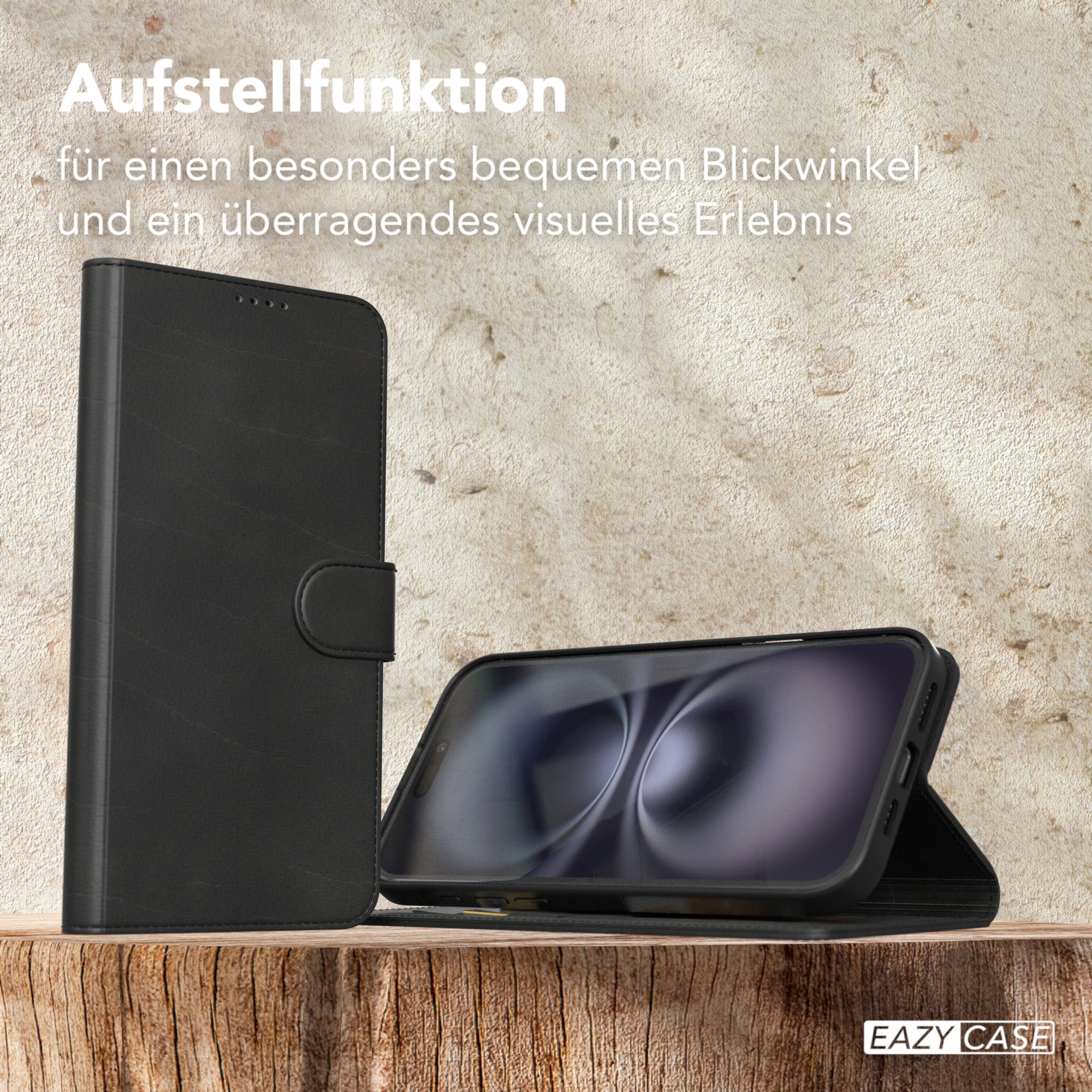 iPhone 16 Plus Klapphülle aus Kunstleder