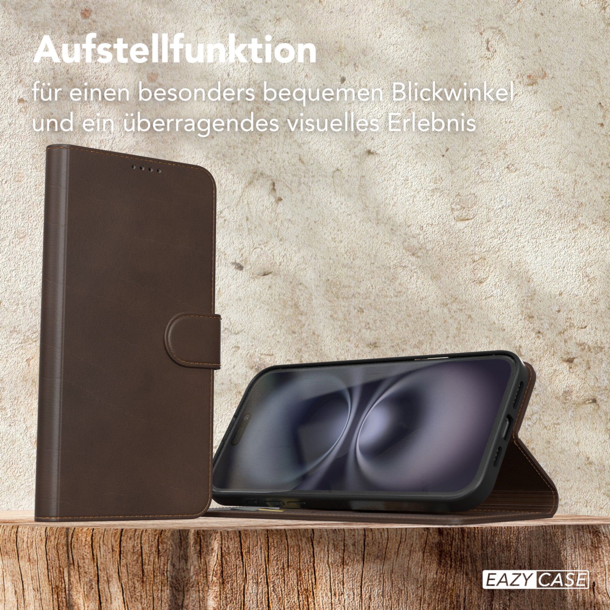iPhone 16 Plus Klapphülle aus Kunstleder