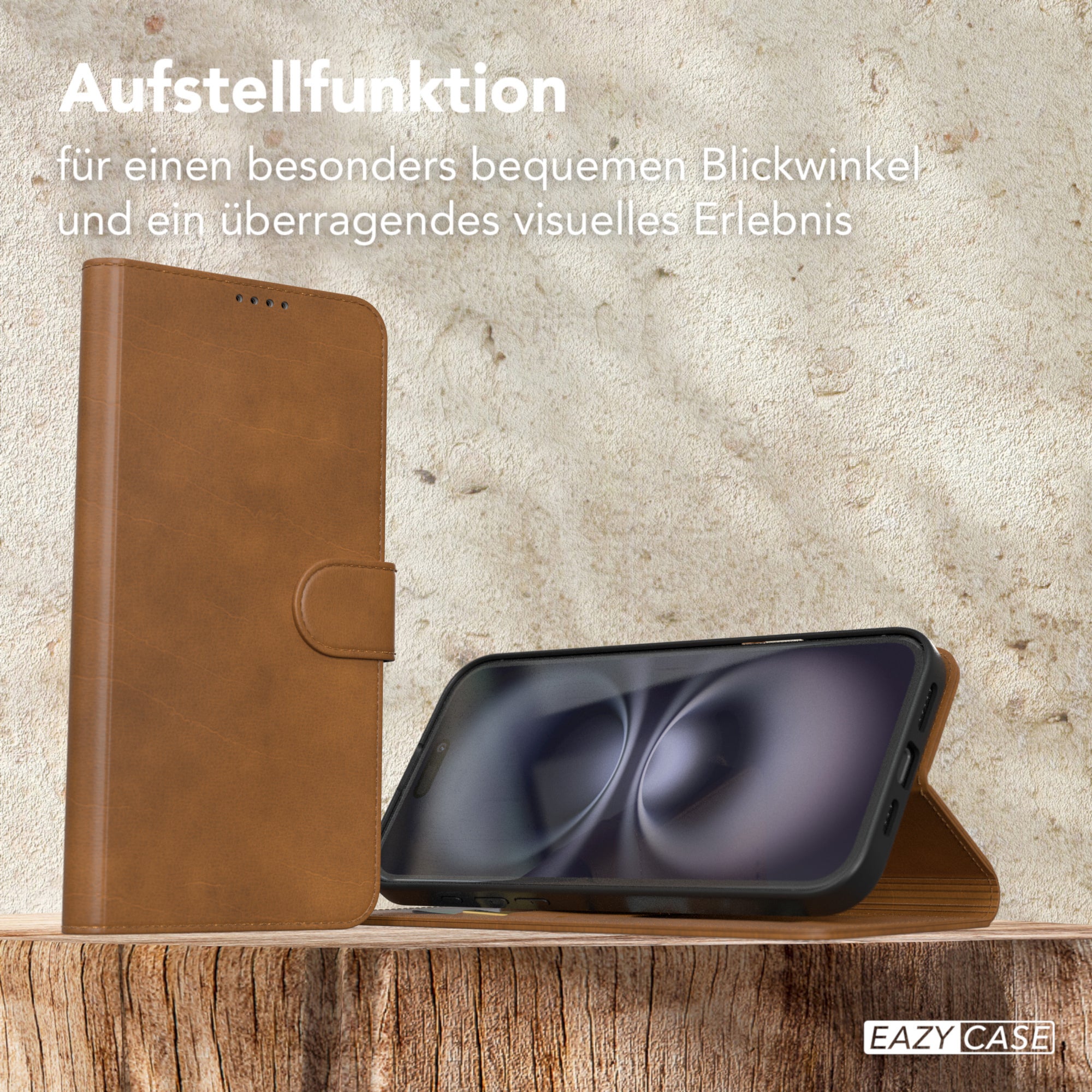 iPhone 16 Plus Klapphülle aus Kunstleder